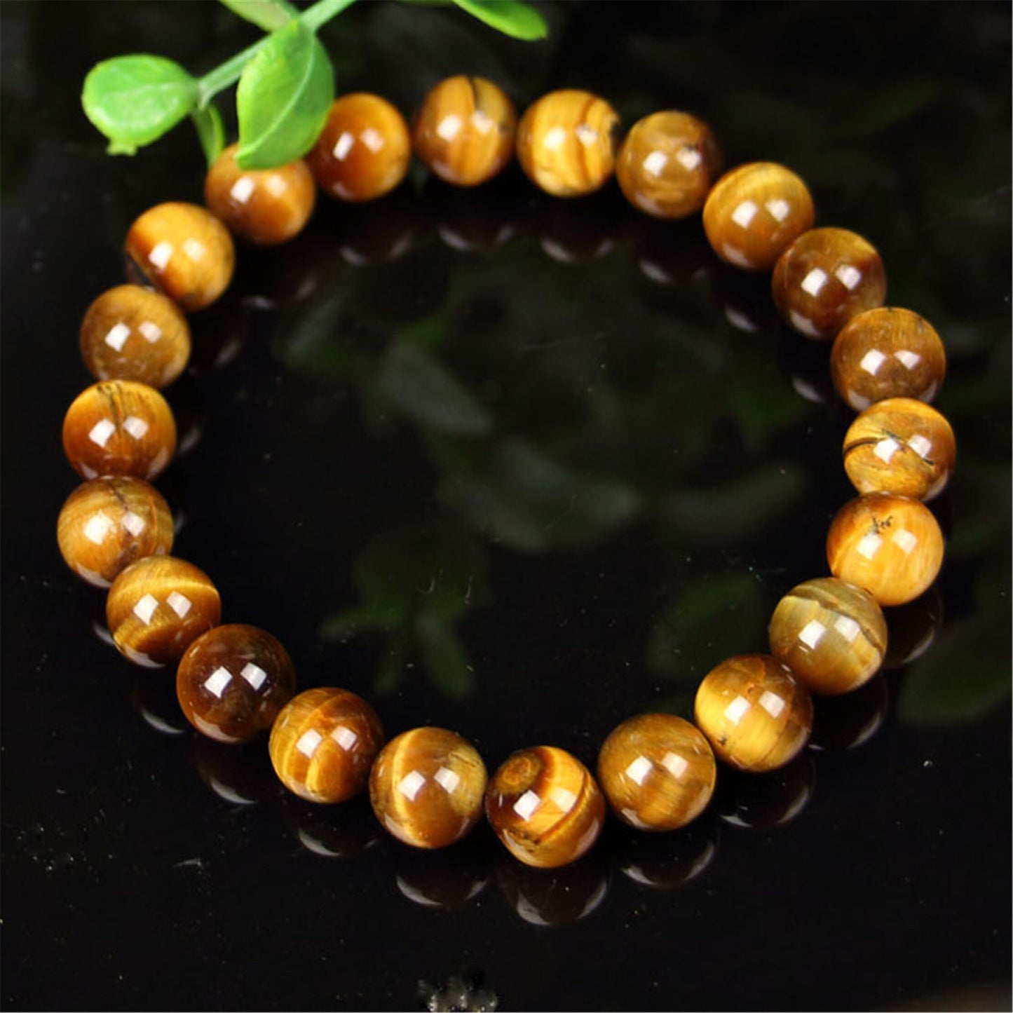 6-16mm Wholesale Natural tiger's-eye round beads bracelet beautiful carving A jade bangle yellow Tiger Eye Halskette f. bangle wristband