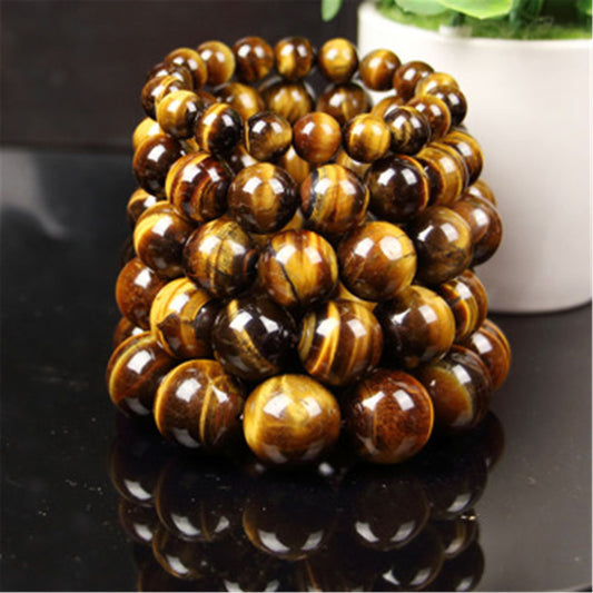 6-16mm Wholesale Natural tiger's-eye round beads bracelet beautiful carving A jade bangle yellow Tiger Eye Halskette f. bangle wristband