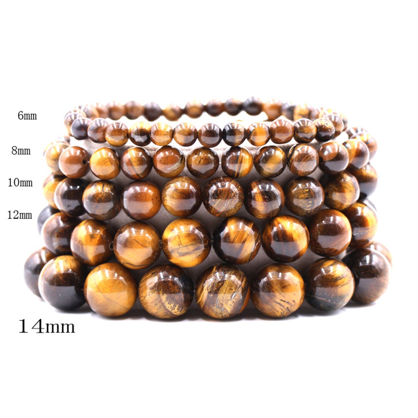 6-16mm Wholesale Natural tiger's-eye round beads bracelet beautiful carving A jade bangle yellow Tiger Eye Halskette f. bangle wristband