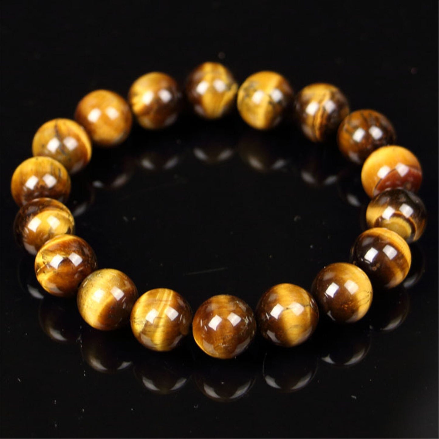 6-16mm Wholesale Natural tiger's-eye round beads bracelet beautiful carving A jade bangle yellow Tiger Eye Halskette f. bangle wristband