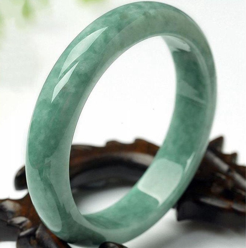 52-75mm Wholesale Natural Jade Green Bangle huge Bracelet Lady Hand carved BIG Chain Natural Chinese A stone jewelry jade kid Birthday gift