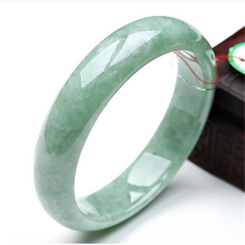 52-75mm Wholesale Natural Jade Green Bangle huge Bracelet Lady Hand carved BIG Chain Natural Chinese A stone jewelry jade kid Birthday gift