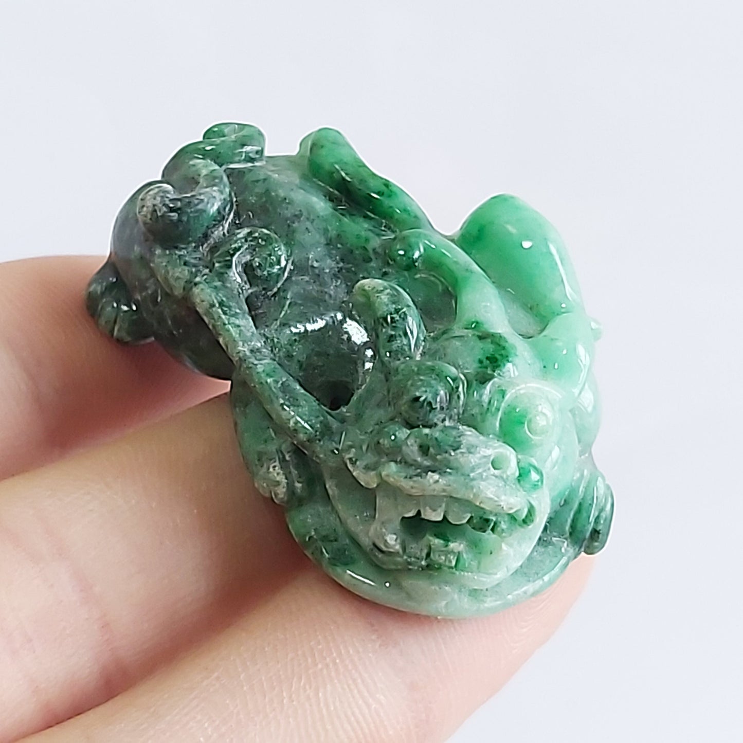 Natural Pixiu Grade A Jadeite Green Burma jade pendant Ruyi Dragon Type A stone 翡翠A货 貔貅