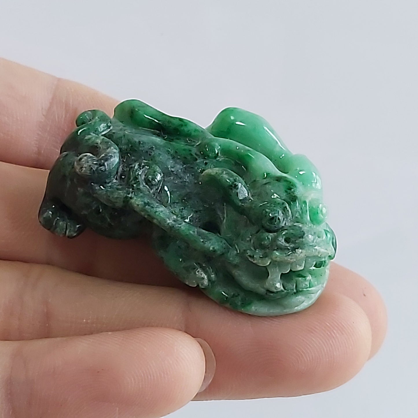 Natural Pixiu Grade A Jadeite Green Burma jade pendant Ruyi Dragon Type A stone 翡翠A货 貔貅