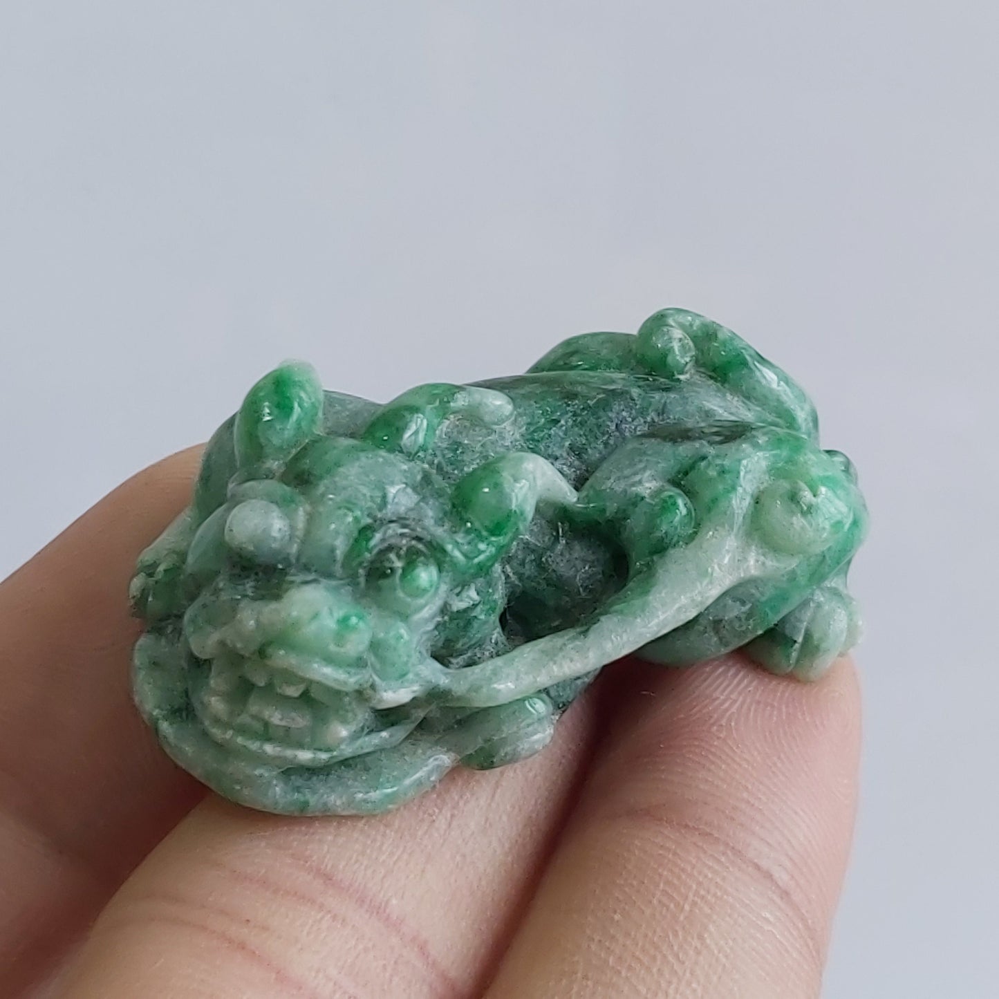 Vintage Pixiu Natural ICE Grade A Jadeite Green Burma jade Lady pendant 天然辣色翡翠A货 貔貅