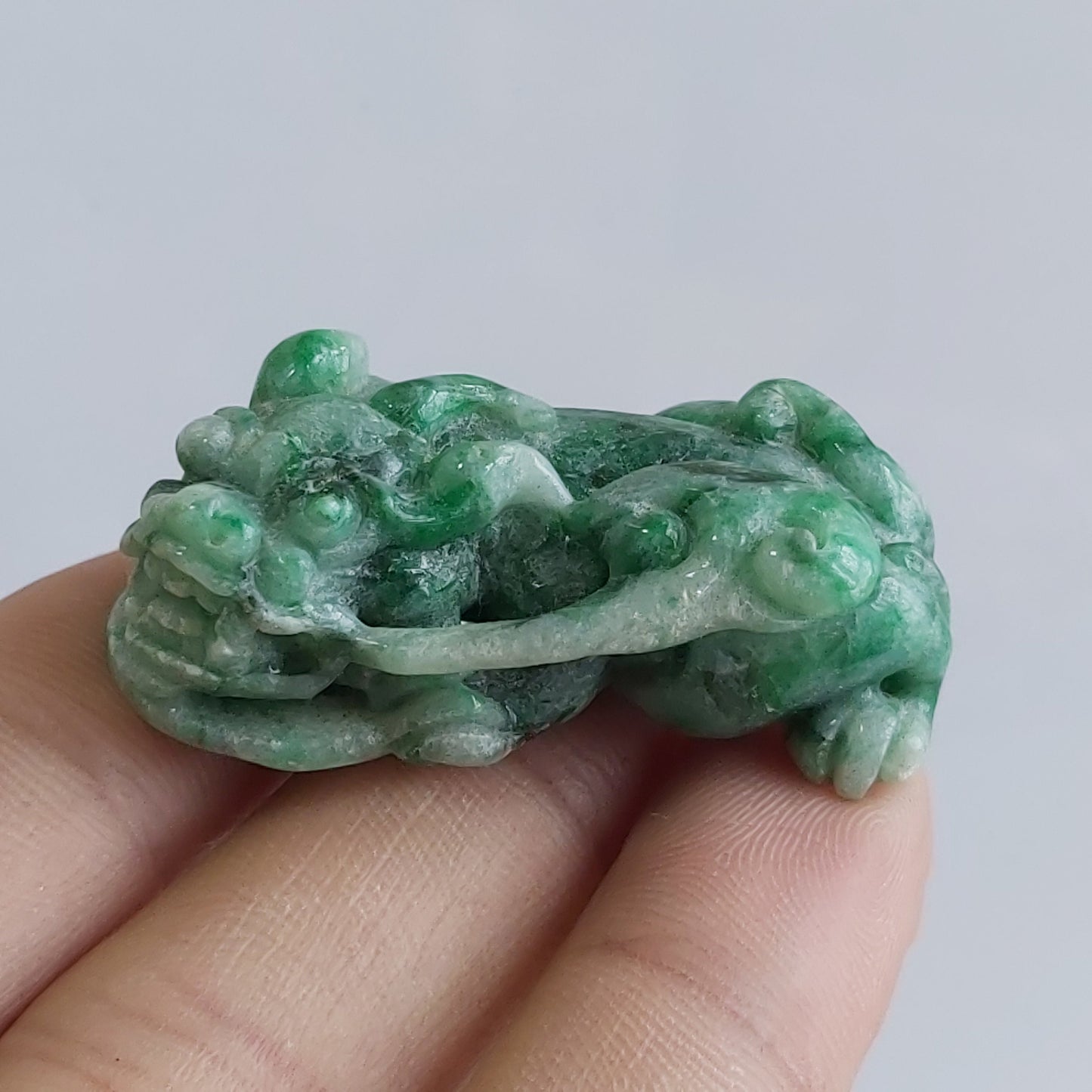 Vintage Pixiu Natural ICE Grade A Jadeite Green Burma jade Lady pendant 天然辣色翡翠A货 貔貅