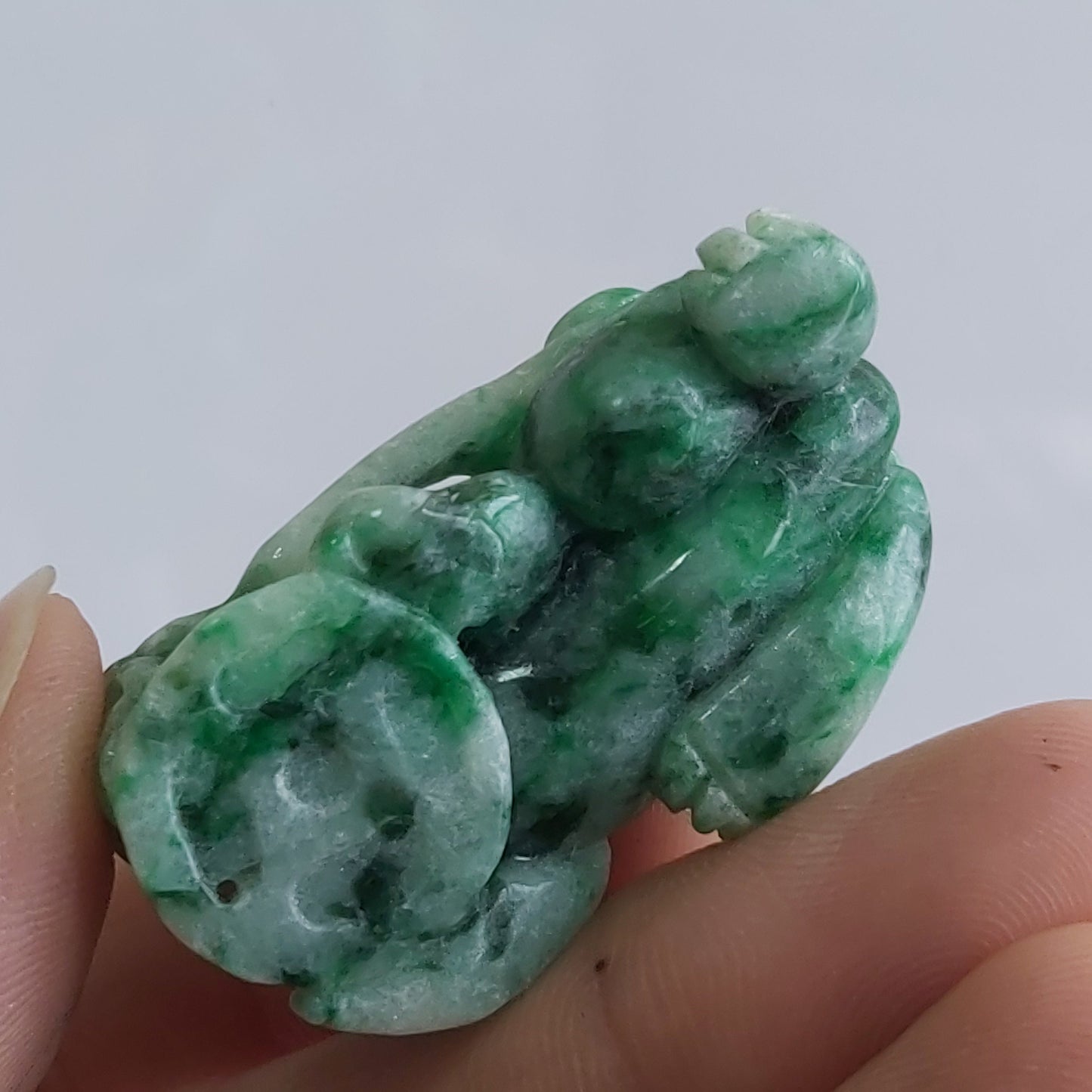 Vintage Pixiu Natural ICE Grade A Jadeite Green Burma jade Lady pendant 天然辣色翡翠A货 貔貅