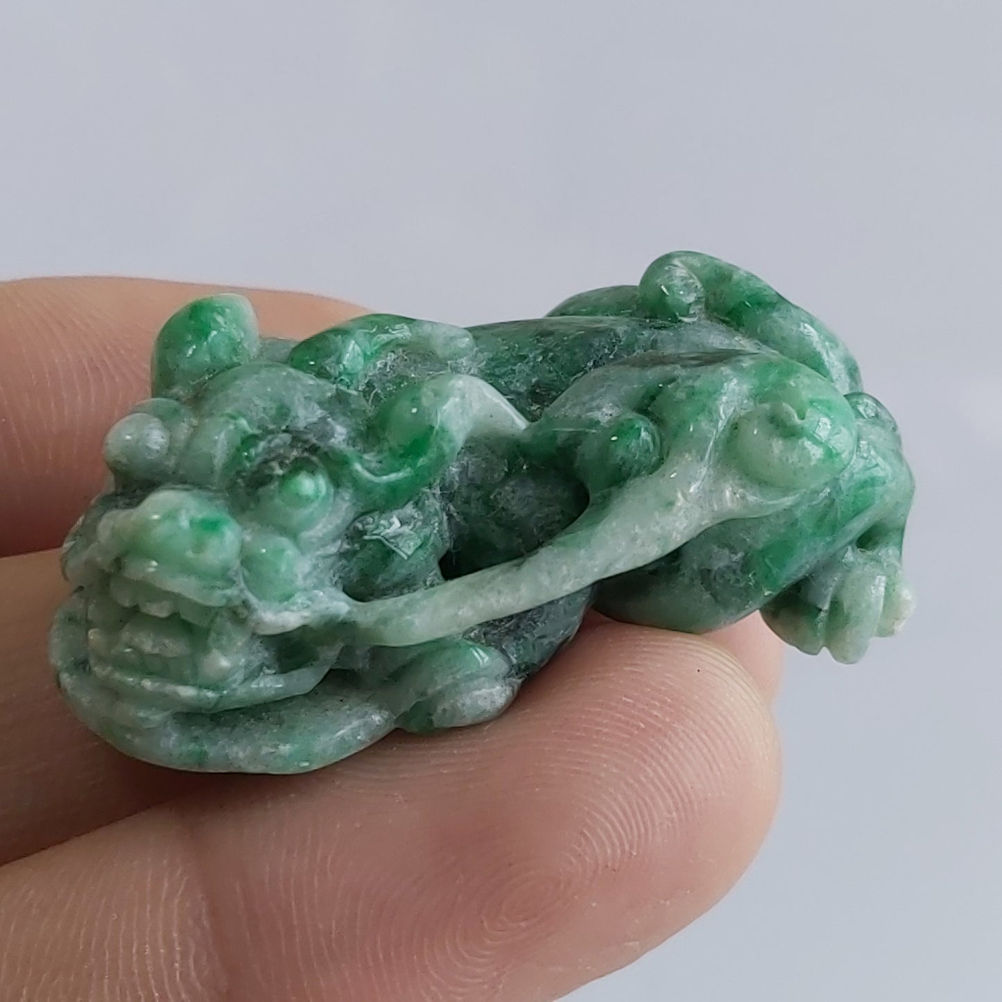 Vintage Pixiu Natural ICE Grade A Jadeite Green Burma jade Lady pendant 天然辣色翡翠A货 貔貅