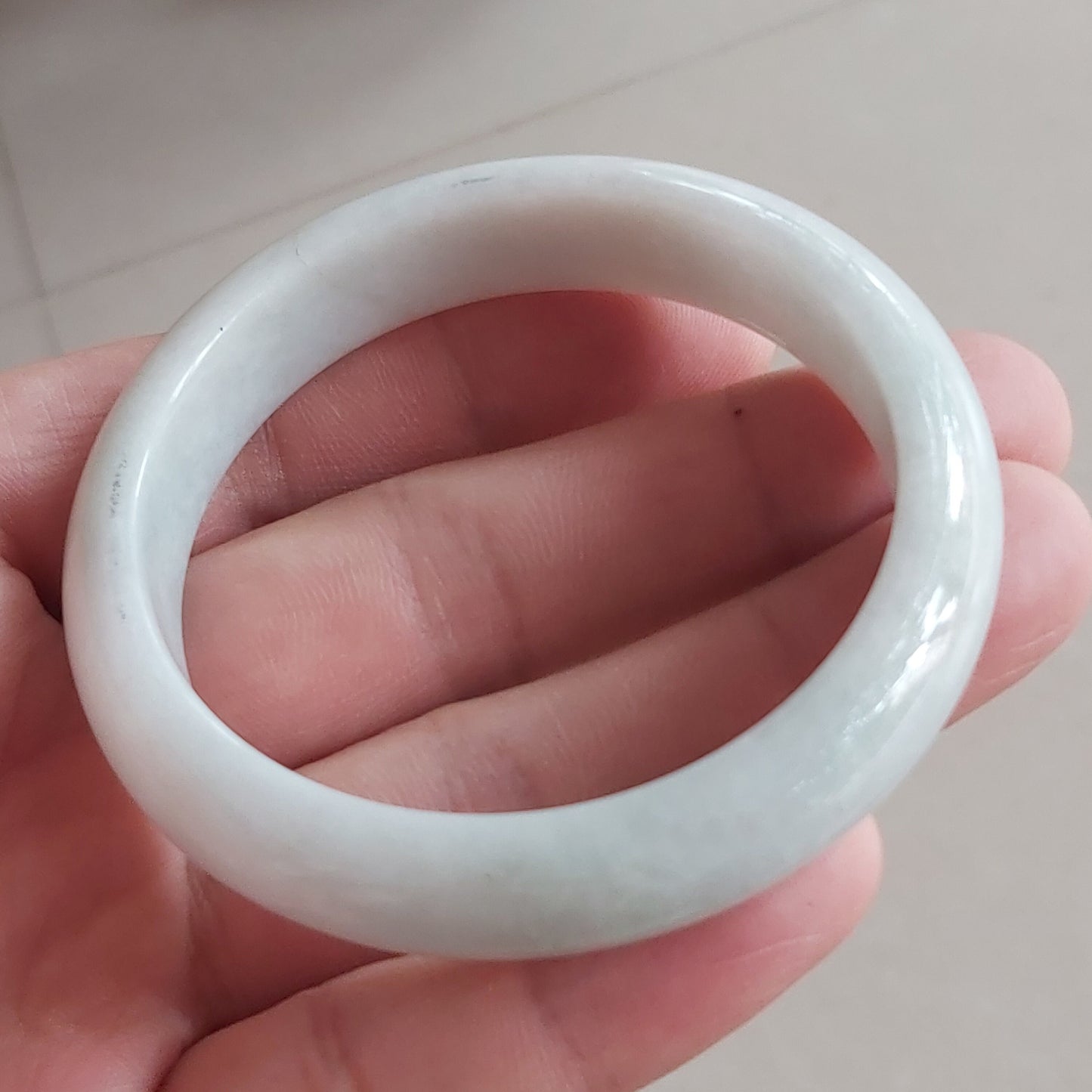 55.1mm Grade A Jade Natural green Round bangle Myanmar jadeite Lady Bracelet Ice green Burma Type A stone female bangle  天然翡翠手镯