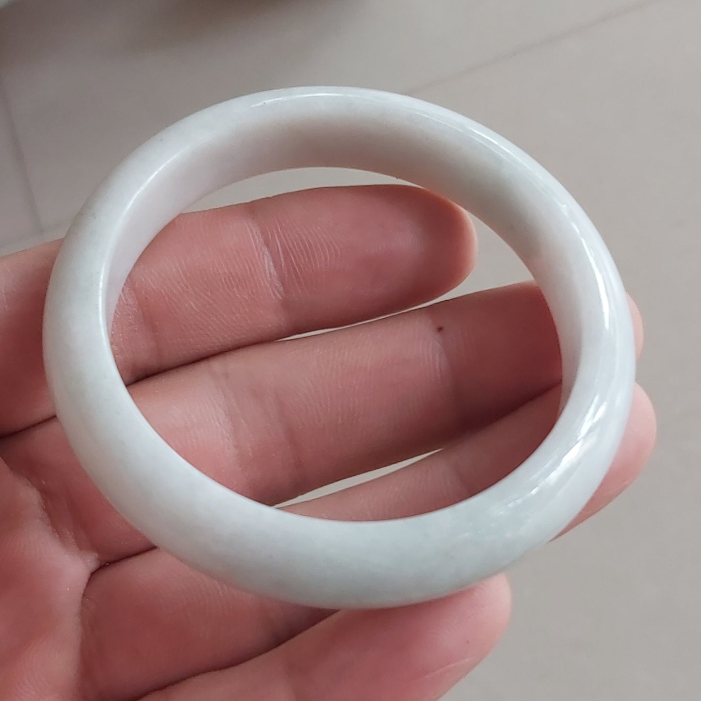 55.1mm Grade A Jade Natural green Round bangle Myanmar jadeite Lady Bracelet Ice green Burma Type A stone female bangle  天然翡翠手镯