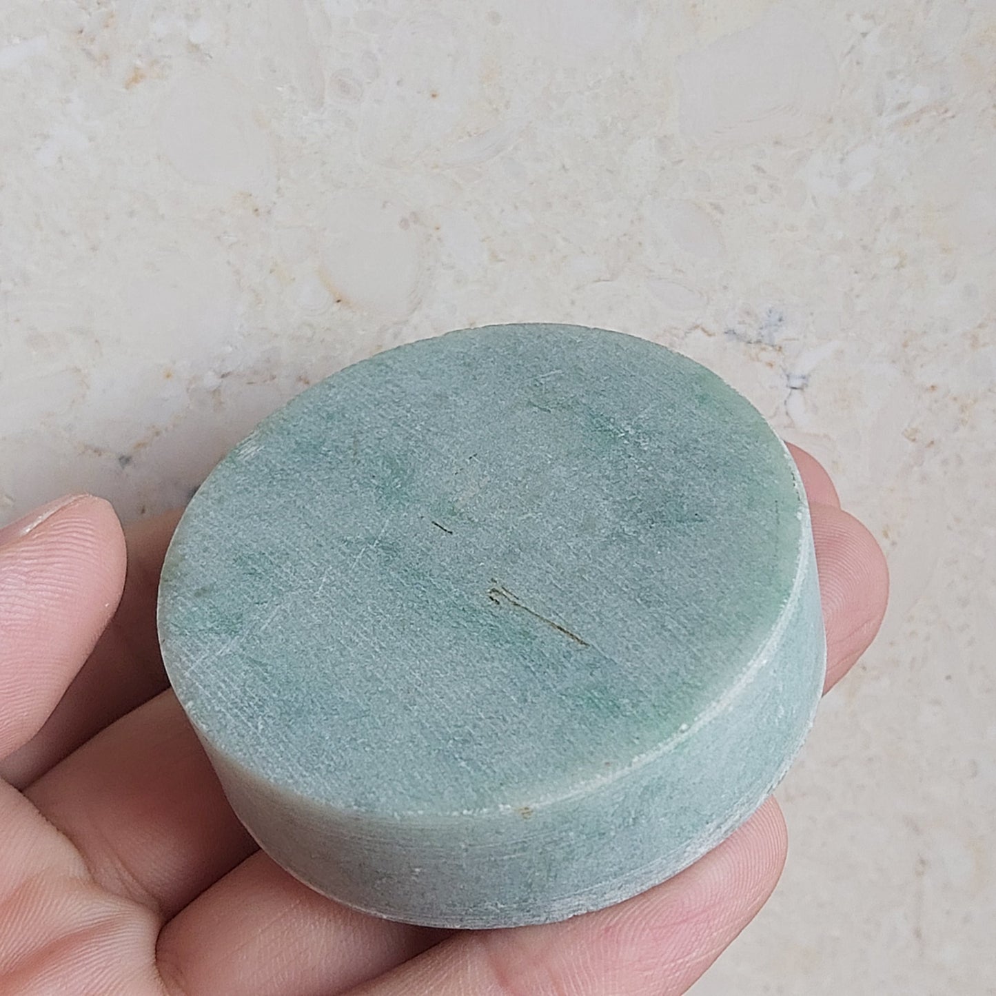 117g Translucent Round Rough Slab ICE SNOWY Natural Jadeite Raw stone Burmese Grade a jade preform Burma Jade Green jade Ice jadeite