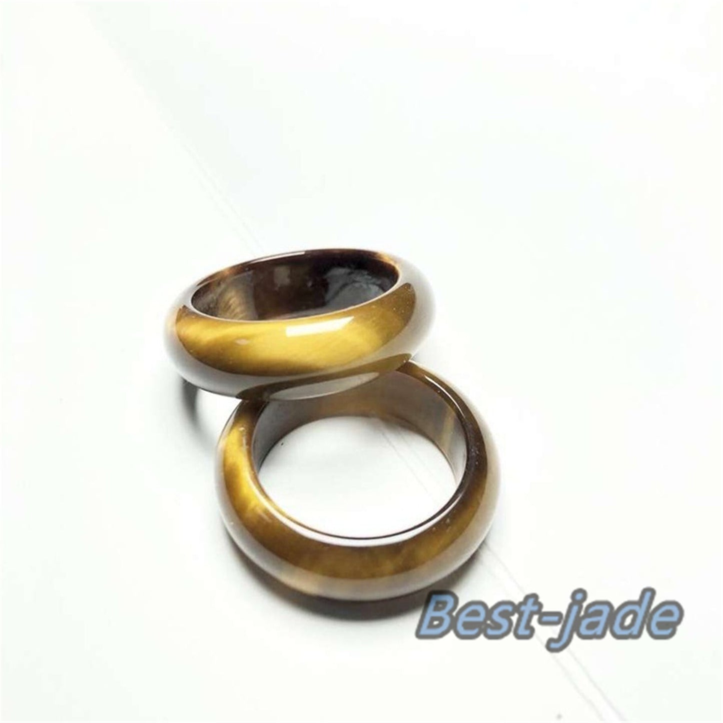 US size 8-12 Natural tiger's-eye ring  tiger eye Jade band stone lady gift band narrow jade ring