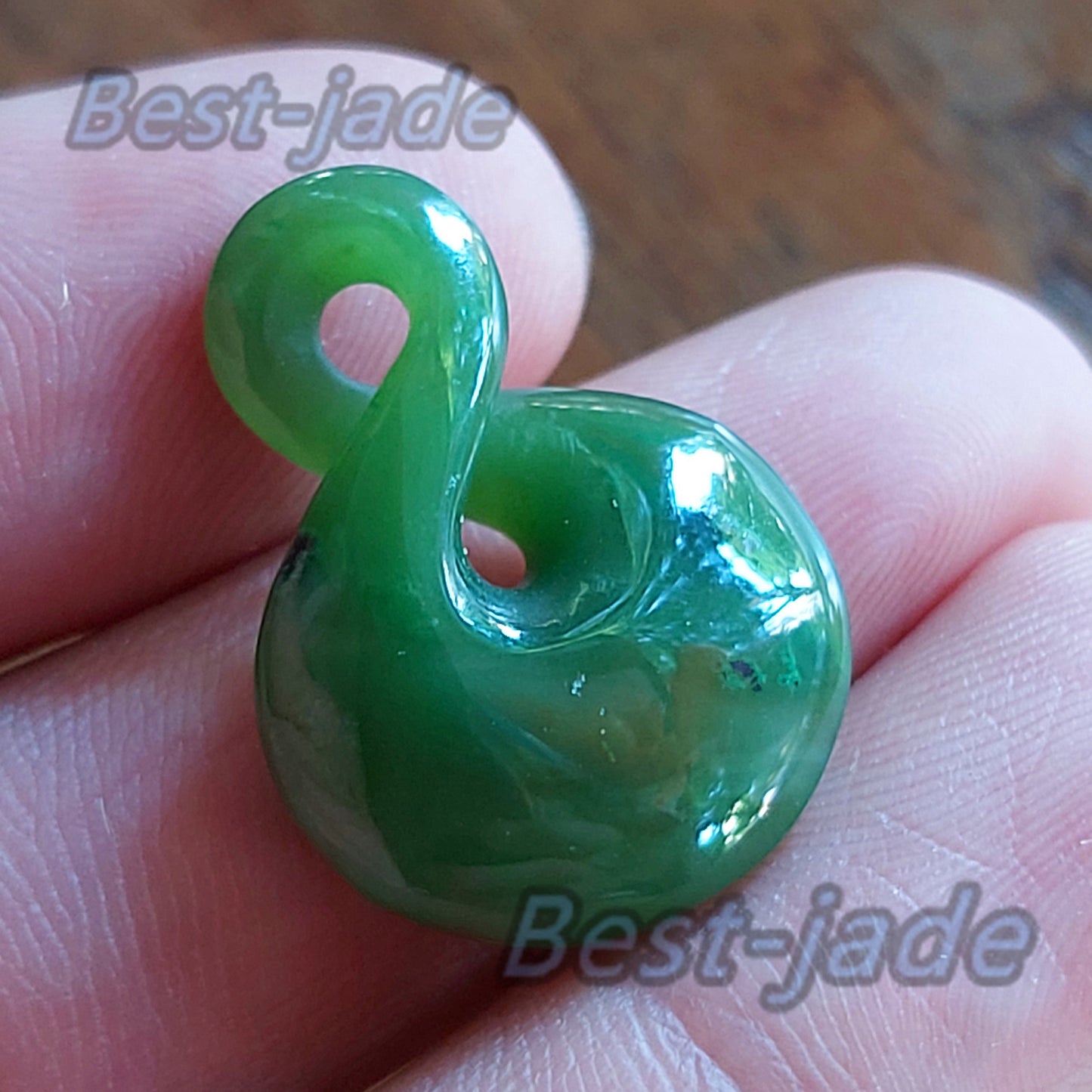 Real Green Nephrite Jade Pendant NEW ZEALAND Maori Style Greenstone Pounamu Canadian jasper Koru Aquaman Fish Hook Small Necklace