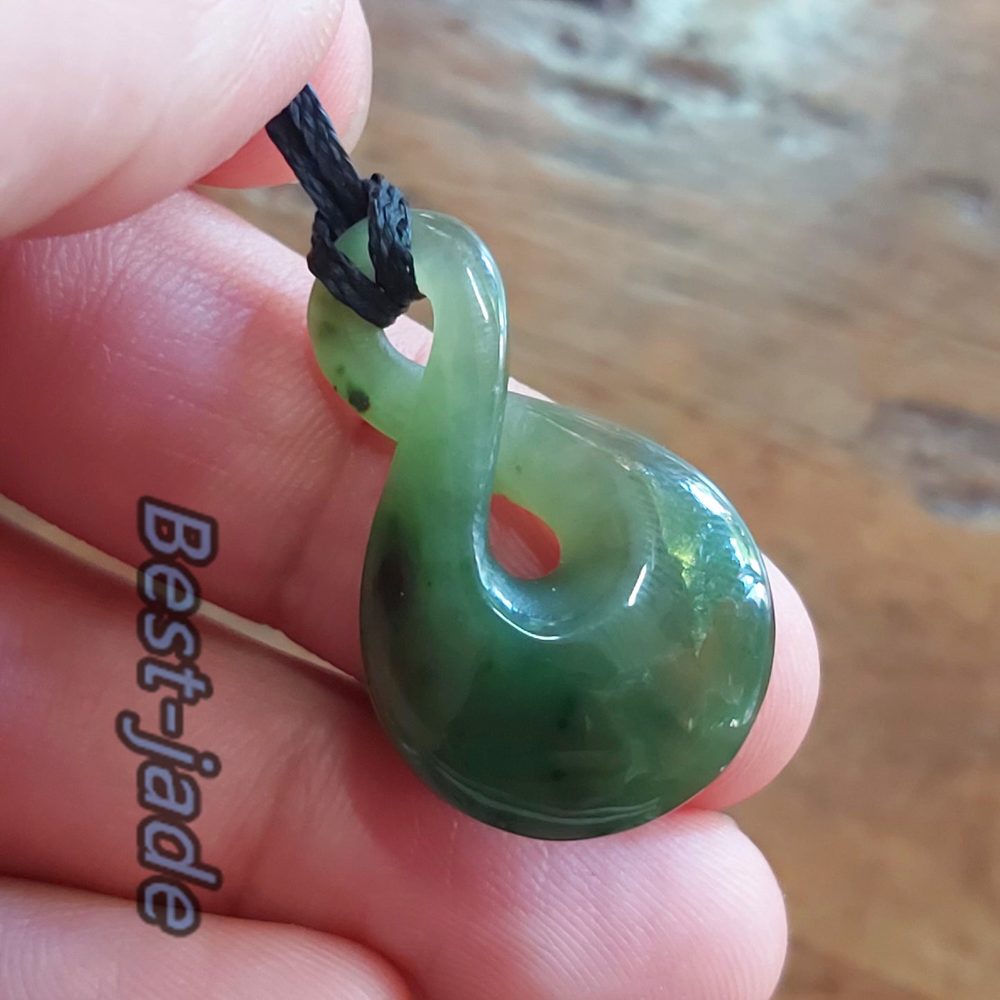 Real Green Nephrite Jade Pendant NEW ZEALAND Maori Style Greenstone Pounamu Canadian jasper Koru Aquaman Fish Hook Small Necklace