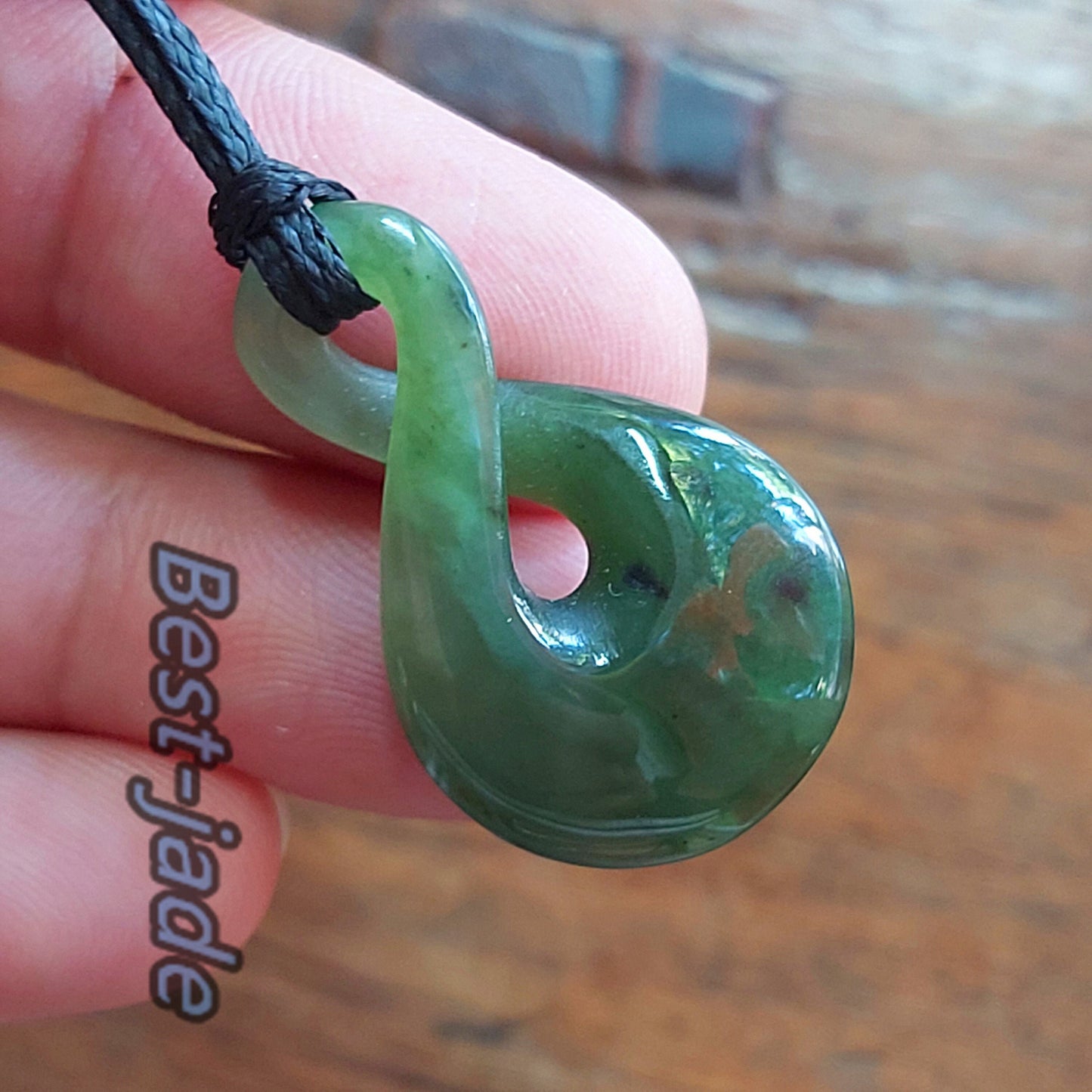 Real Green Nephrite Jade Pendant NEW ZEALAND Maori Style Greenstone Pounamu Canadian jasper Koru Aquaman Fish Hook Small Necklace