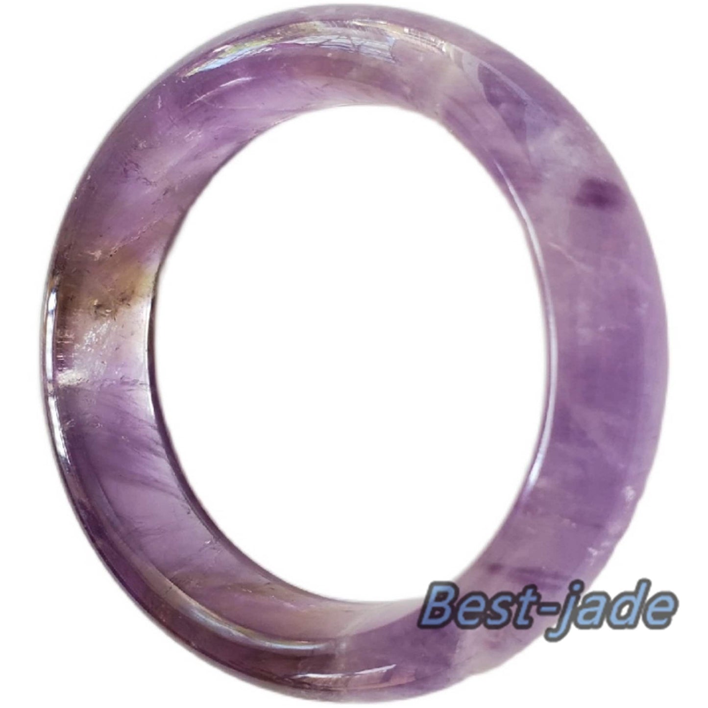 52-64mm Wholesale Natural Amethyst Round BANGLE amethystine bracelet Translucent Purple Quartz lavender crystal Chain A jade stone gift