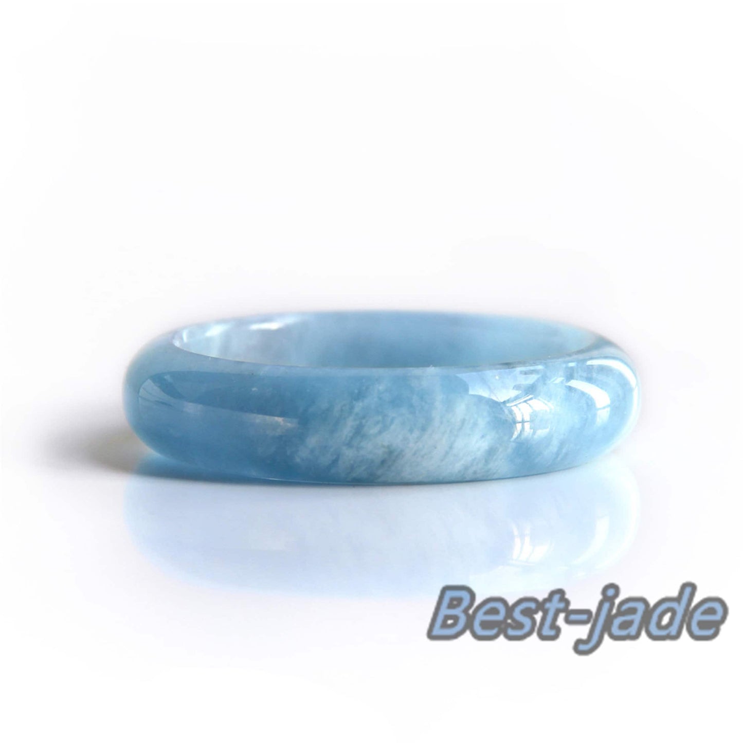 52-64mm Natural Solid Aquamarine Bangle Blue Quartz Crystal Gemstone Round Bracelet Bridal Bridesmaid Gifts for Wedding Gifts Jewerly jade