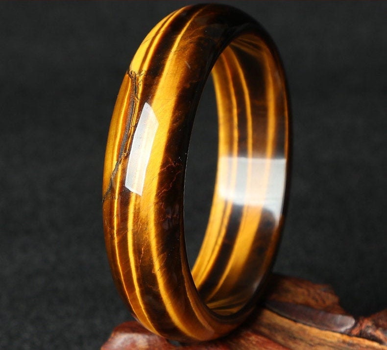 56-64mm Wholesale Natural tiger's-eye round bracelet beautiful carving A jade bangle yellow Tiger Eye Halskette f. bangle wristband