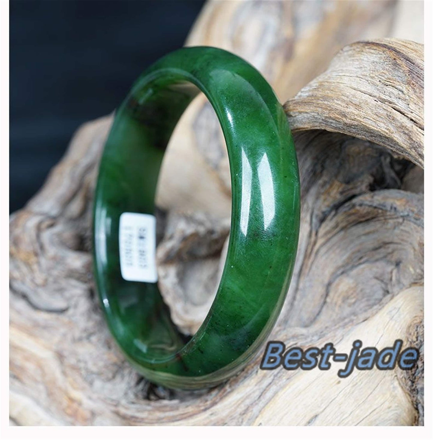 Großhandel Grüner Nephrit Runder Armreif Natürlicher Grünstein Kanadisches Jadearmband Pounamu Nephrit Jade Kanadische Grade A Jade BC Schmuck Geschenk