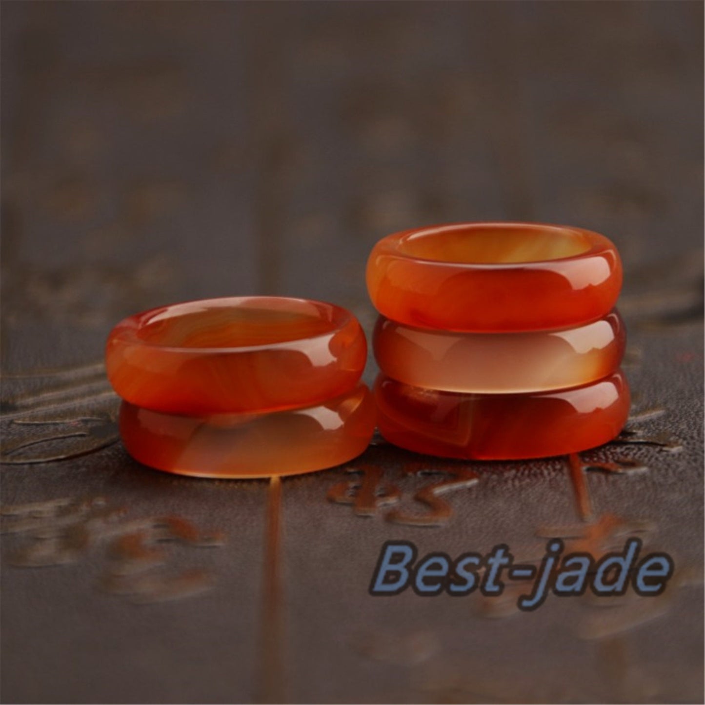 US Size 6-10 Transparent jade ring Wholesale 6 Colors Natural agate Blue Yellow White Black Red Pink gemstone Lady jasper ring Jewelry gift