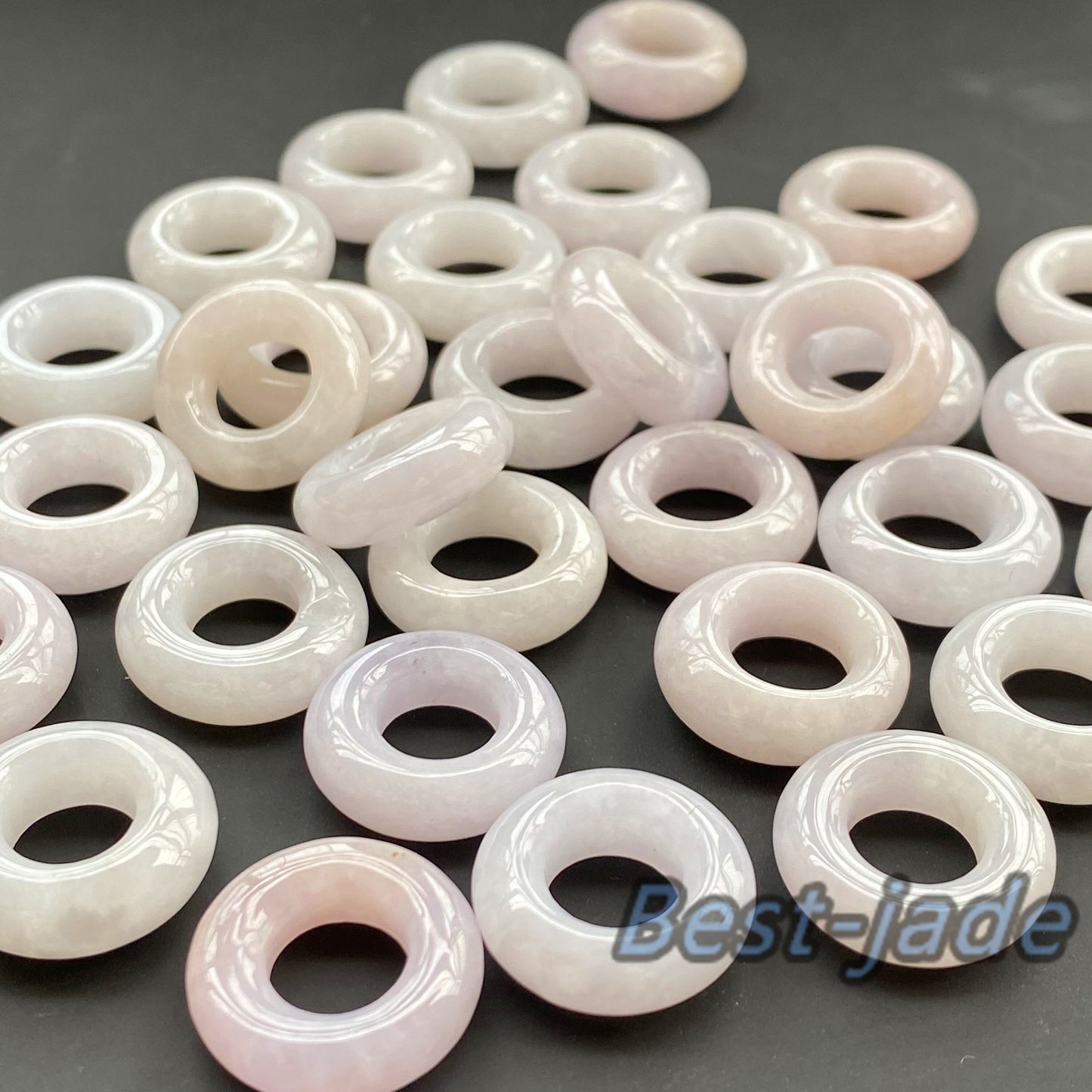 30Pcs Big 18mm donut Ring Natural Green Grade A Jade ICE Round Beads baby DIY Earrings Burma Myanmar Jadeite doughnut Jewelry 翡翠A货 平安扣