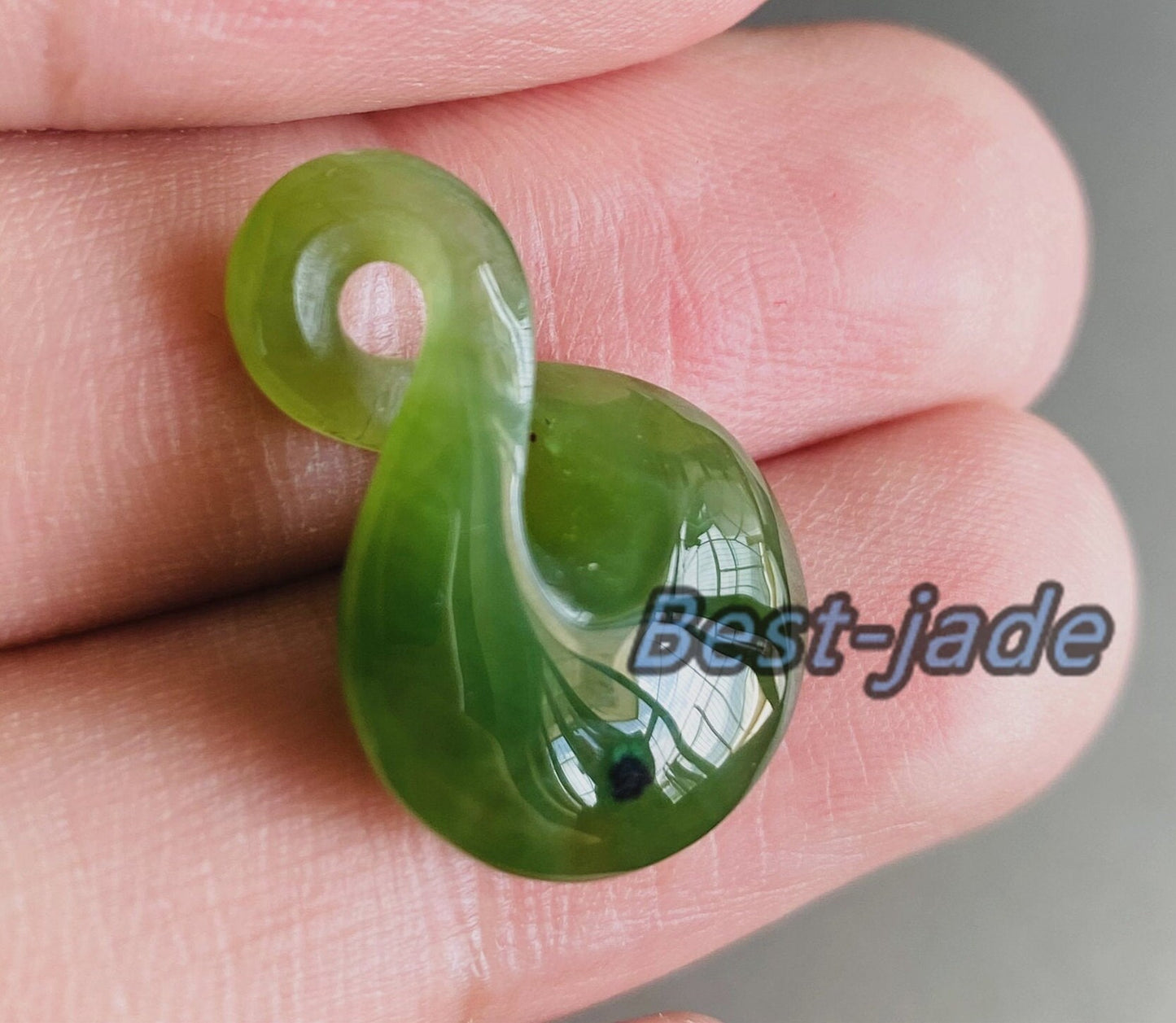 Real Green Nephrite Jade Baby Kid Pendant DIY earrings Maori Style Greenstone Pounamu Canadian jasper Koru Aquaman Fish Hook Small Necklace