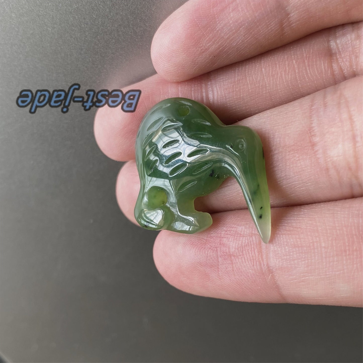 Kiwi Natural GREEN Nephrite jade Greenstone Maori style Baby kid pendant necklace Pounamu New Zealand jasper Hook beads