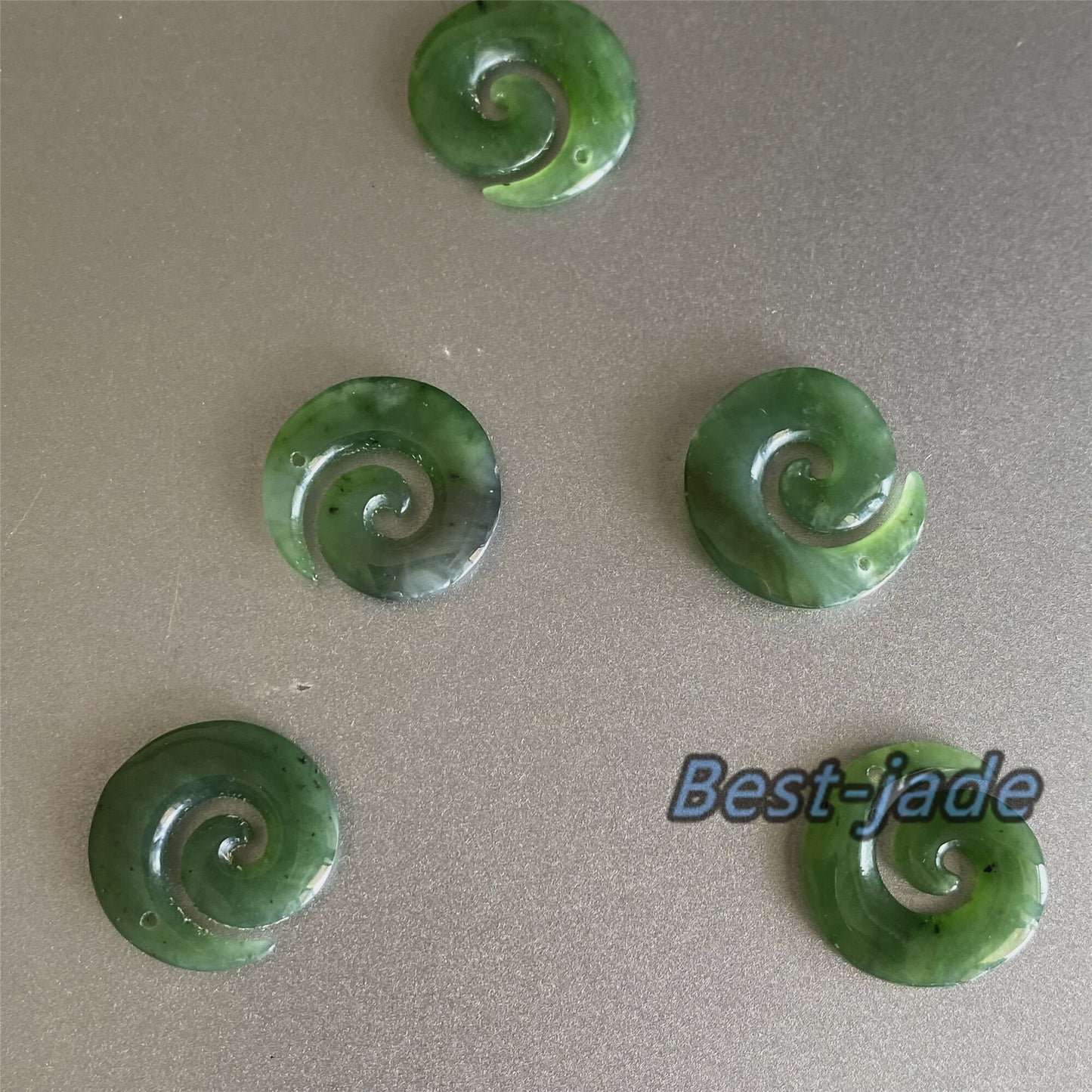 1Pair Disc hook Natural Green Nephrite Jade Pendant DIY earrings Maori Style Greenstone Pounamu Canadian JADE Jewelry Necklace