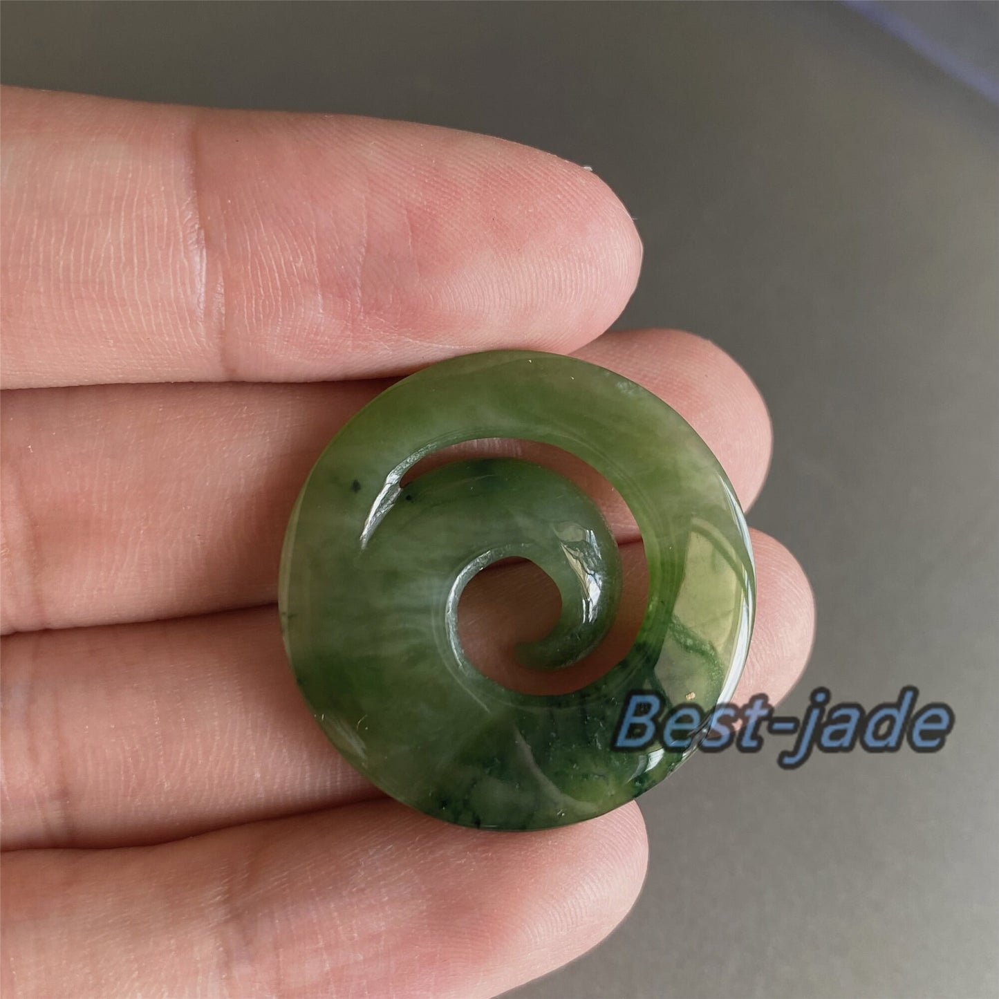 1Pair Disc hook Natural Green Nephrite Jade Pendant DIY earrings Maori Style Greenstone Pounamu Canadian JADE Jewelry Necklace