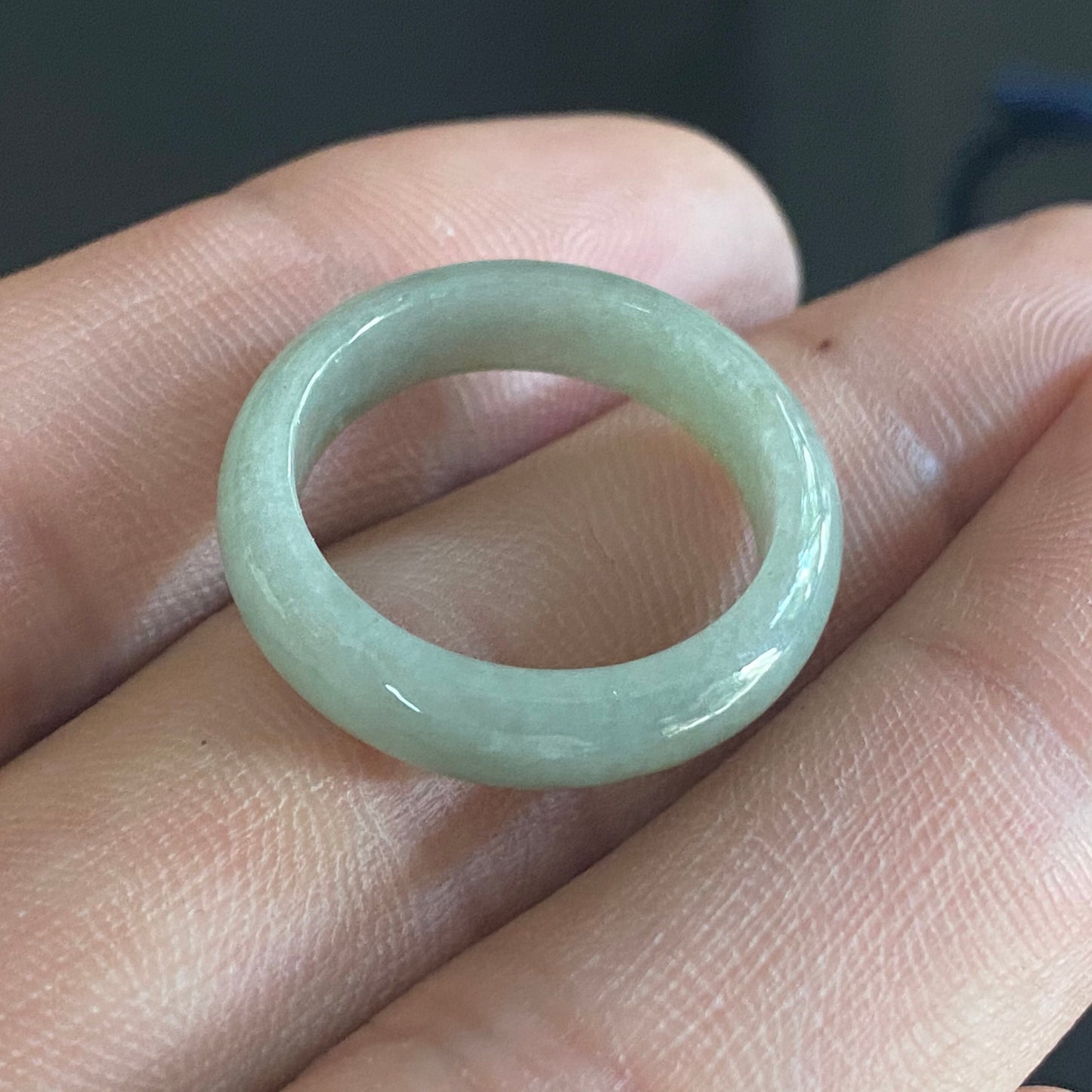 18.9mm Yellow Grade A jade Narrow Band Ring Natural Real Jadeite Hand carved bead Green gemstone Burma Lady jadeware rings Type A stone