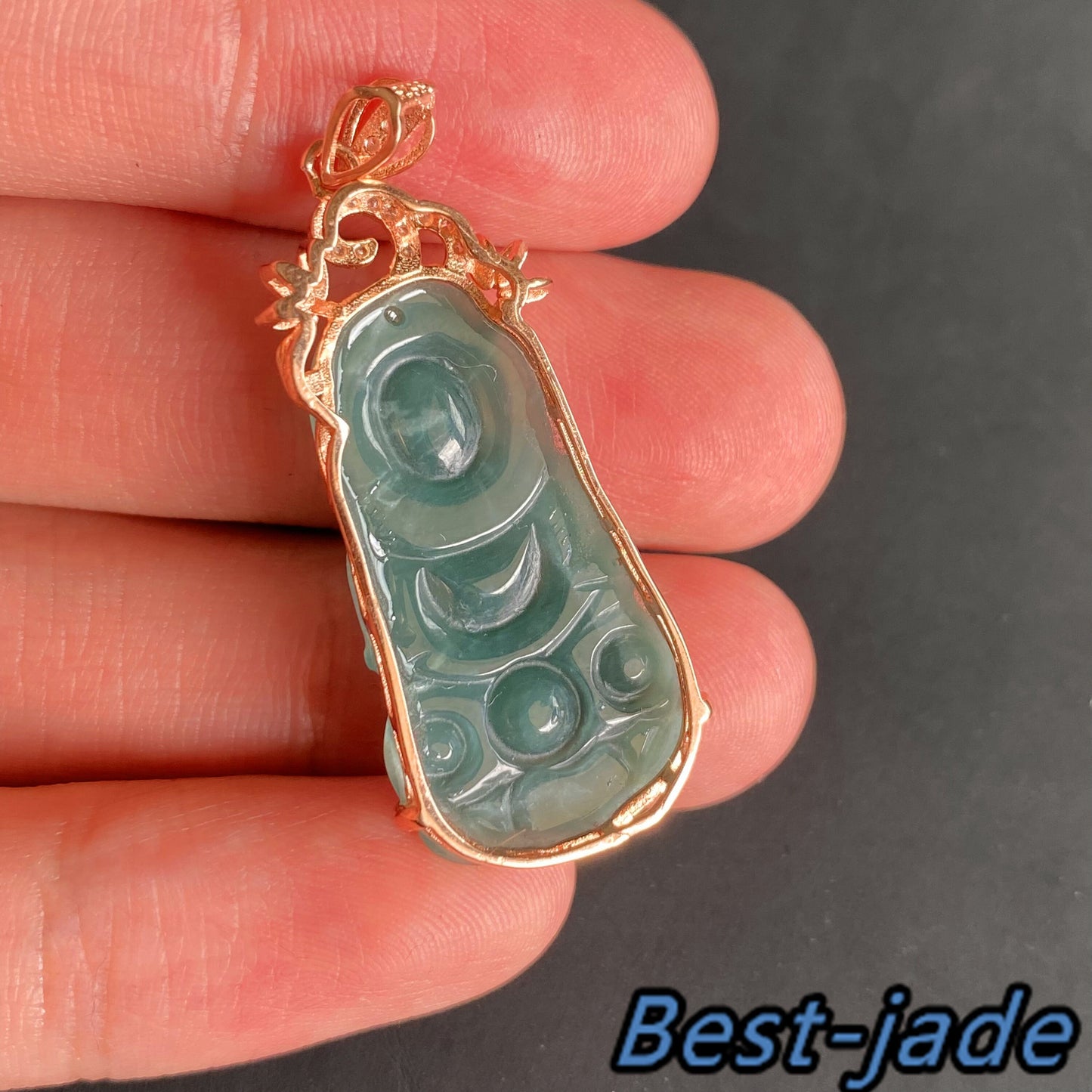 Natural Guatemalan jadeite Translucent Blue Grade A jade Guan yin Buddha pendant with 925 Sterling Silver button bail necklace jade bead 弥勒佛