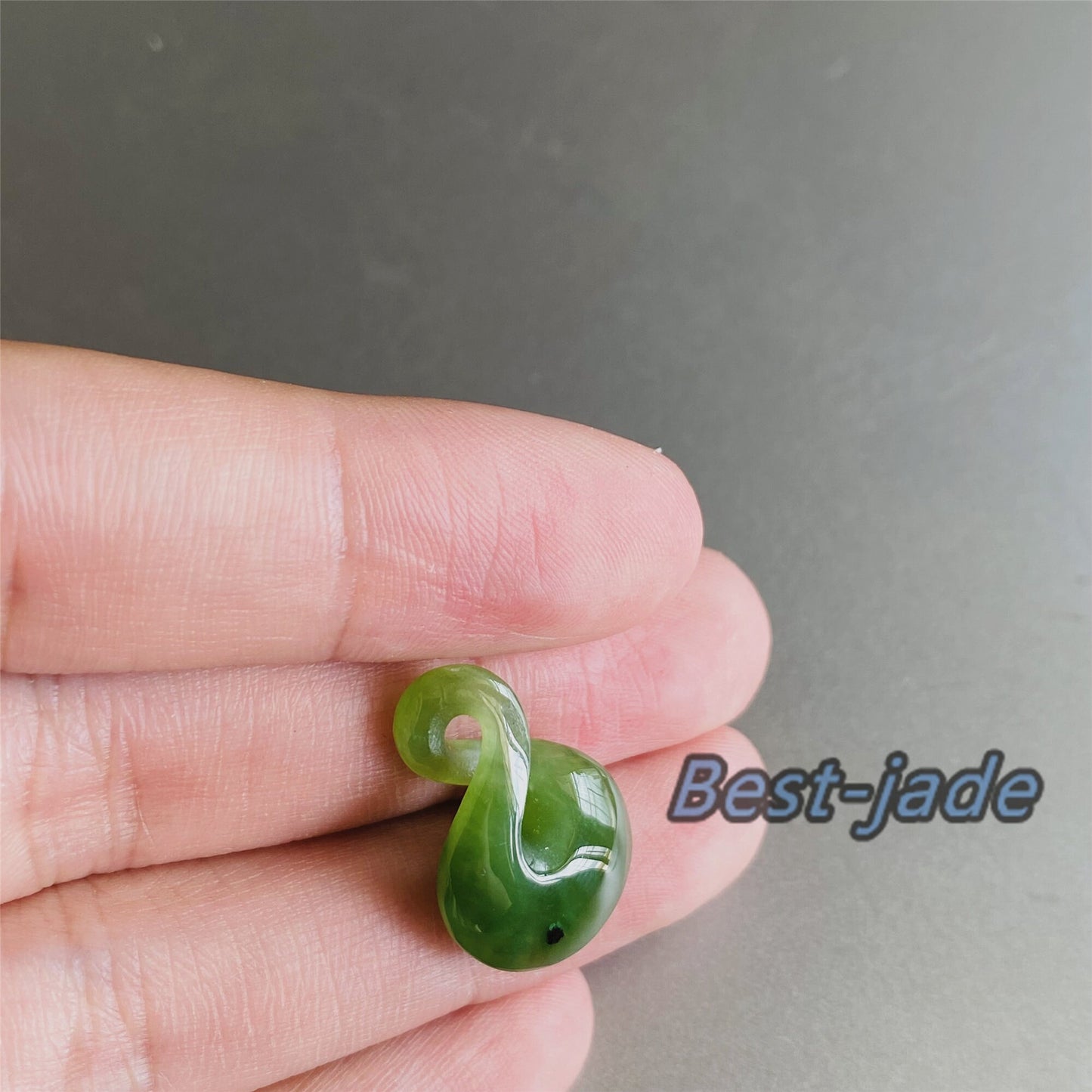 Real Green Nephrite Jade Baby Kid Pendant DIY earrings Maori Style Greenstone Pounamu Canadian jasper Koru Aquaman Fish Hook Small Necklace