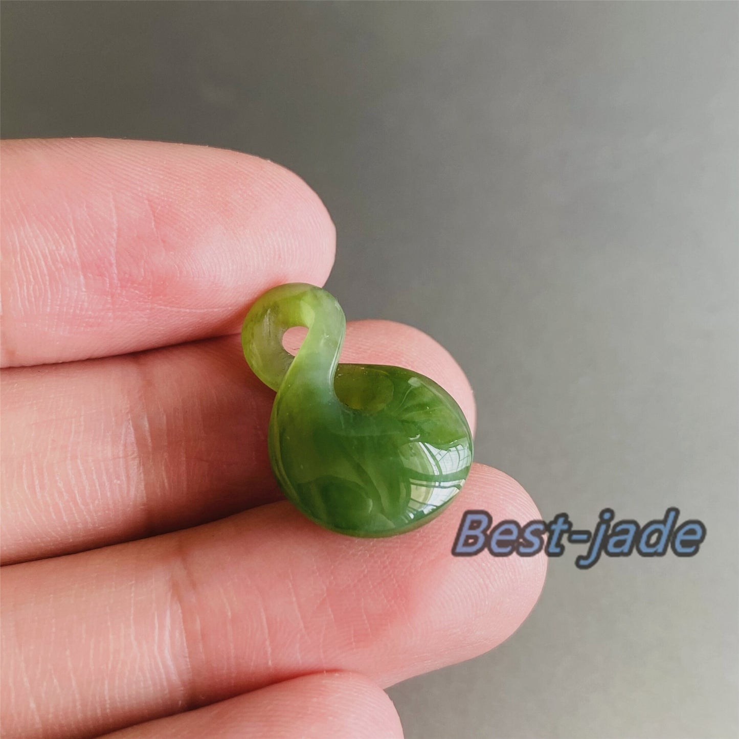 Real Green Nephrite Jade Baby Kid Pendant DIY earrings Maori Style Greenstone Pounamu Canadian jasper Koru Aquaman Fish Hook Small Necklace