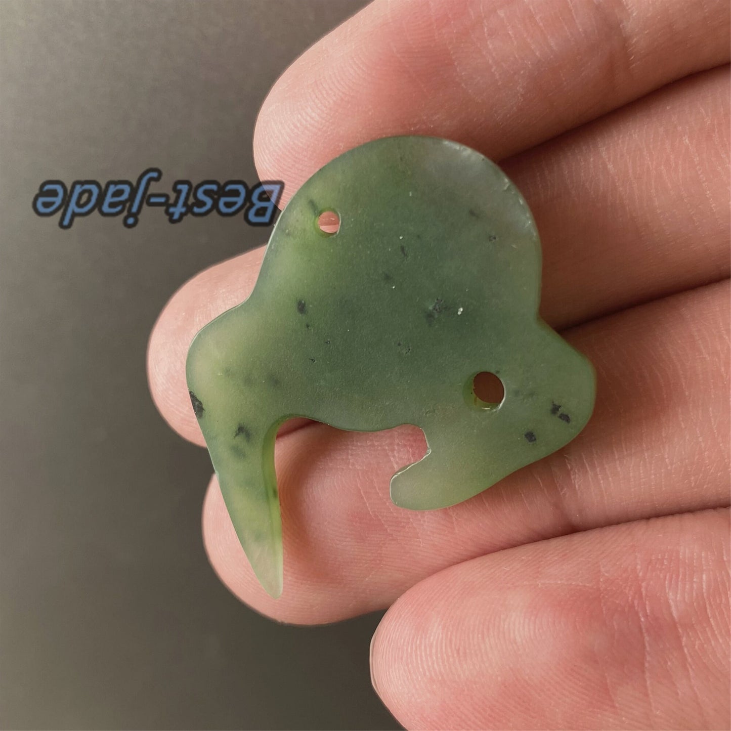 Kiwi Natural GREEN Nephrite jade Greenstone Maori style Baby kid pendant necklace Pounamu New Zealand jasper Hook beads