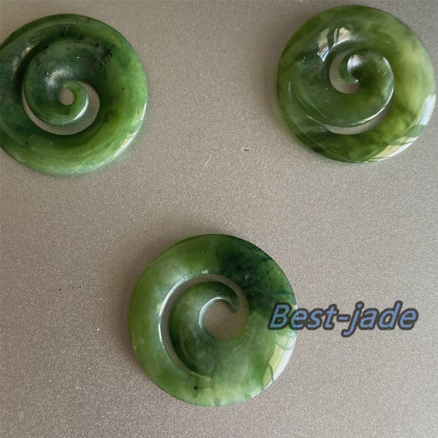 1Pair Disc hook Natural Green Nephrite Jade Pendant DIY earrings Maori Style Greenstone Pounamu Canadian JADE Jewelry Necklace