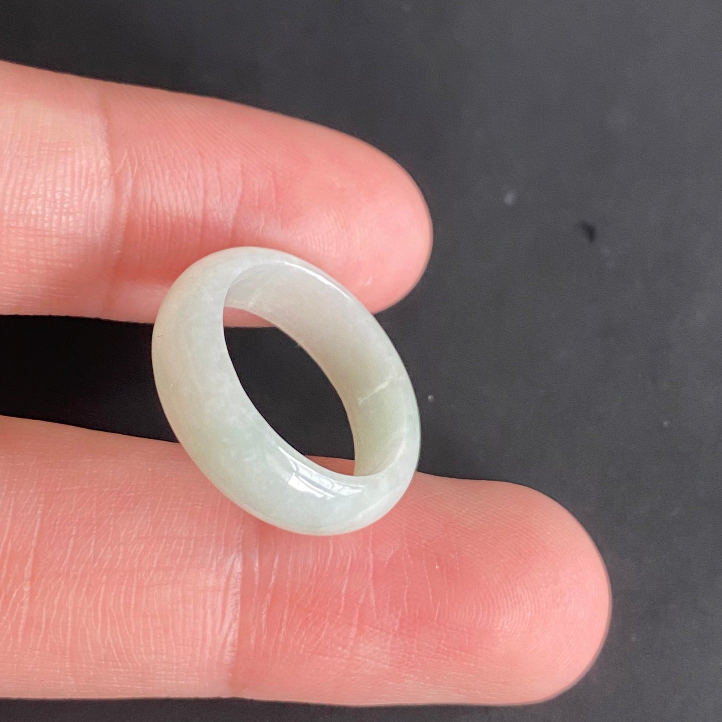 16.1mm green  flower Grade A jade Narrow Band Ring Natural Real Jadeite Hand carved bead gemstone Burma Lady jadeware rings Type A stone