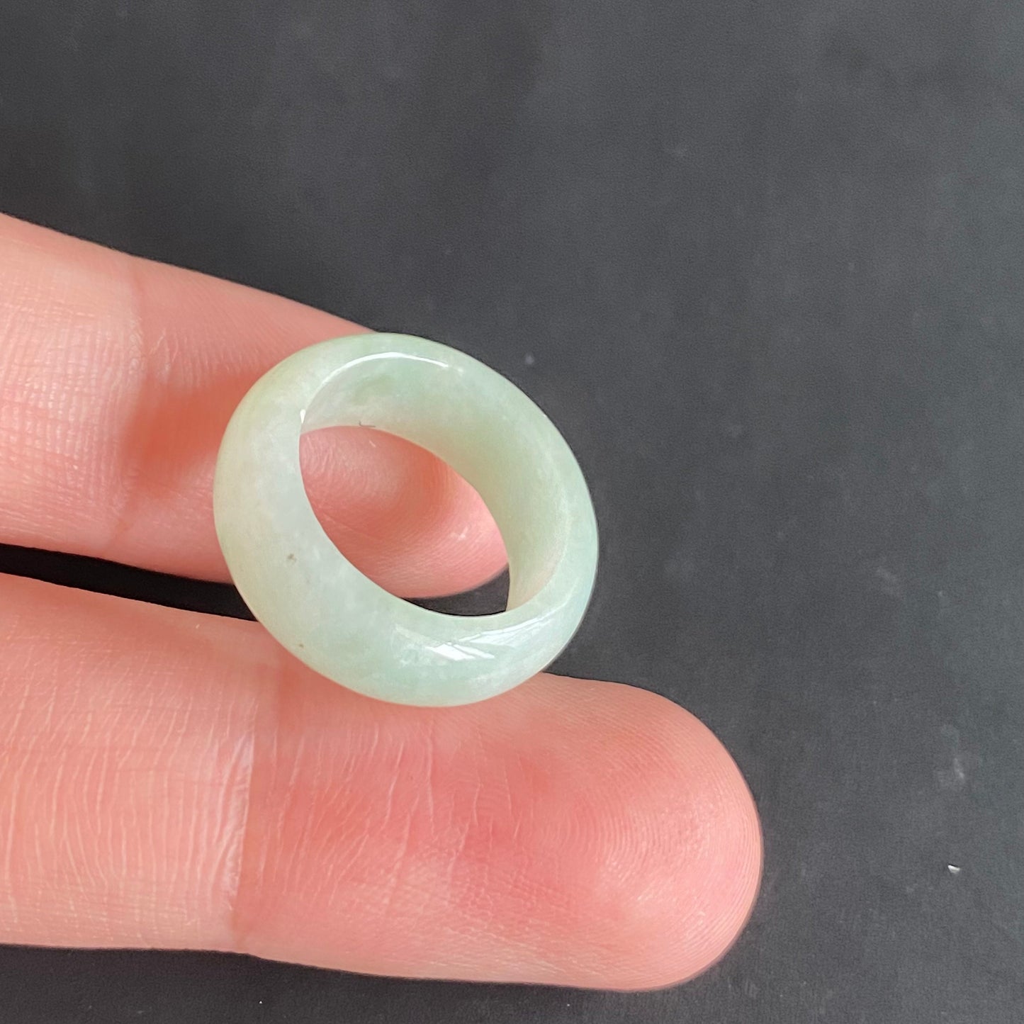 15.0mm green  flower Grade A jade Narrow Band Ring Natural Real Jadeite Hand carved bead gemstone Burma Lady jadeware rings Type A stone