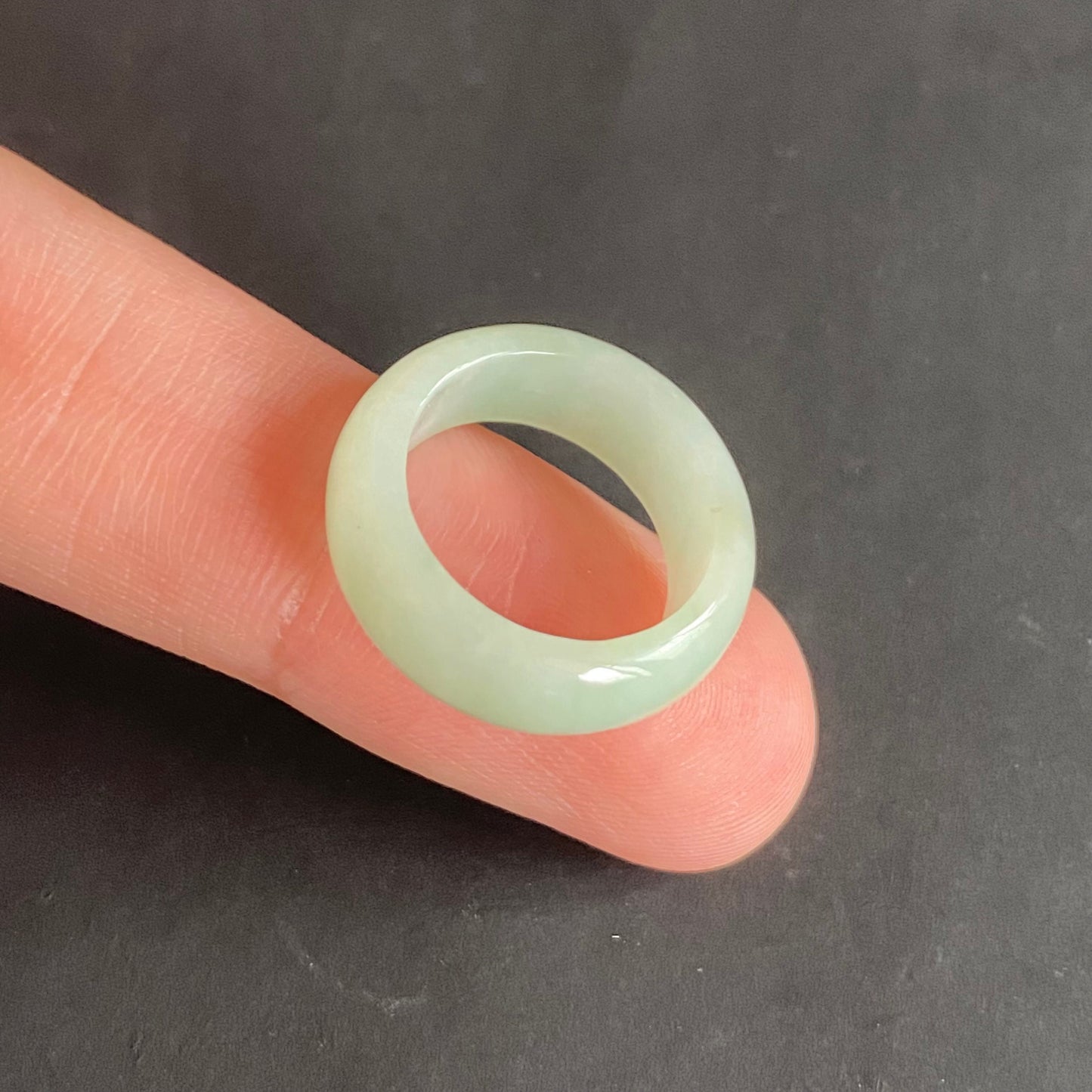 15.0mm green  flower Grade A jade Narrow Band Ring Natural Real Jadeite Hand carved bead gemstone Burma Lady jadeware rings Type A stone