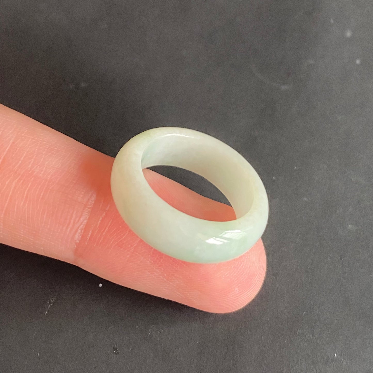 17.0mm green  flower Grade A jade Narrow Band Ring Natural Real Jadeite Hand carved bead gemstone Burma Lady jadeware rings Type A stone