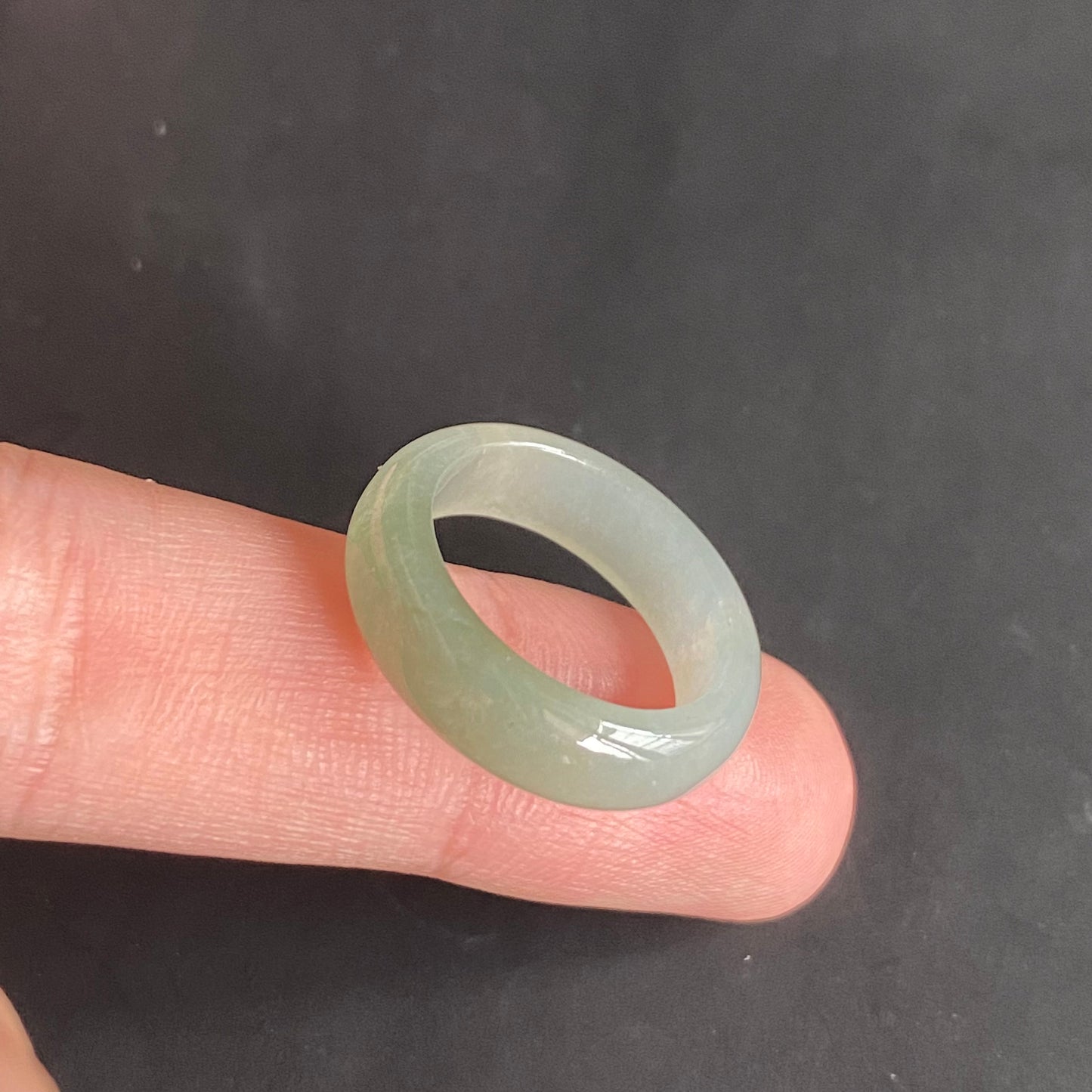 17.6mm green  flower Grade A jade Narrow Band Ring Natural Real Jadeite Hand carved bead gemstone Burma Lady jadeware rings Type A stone