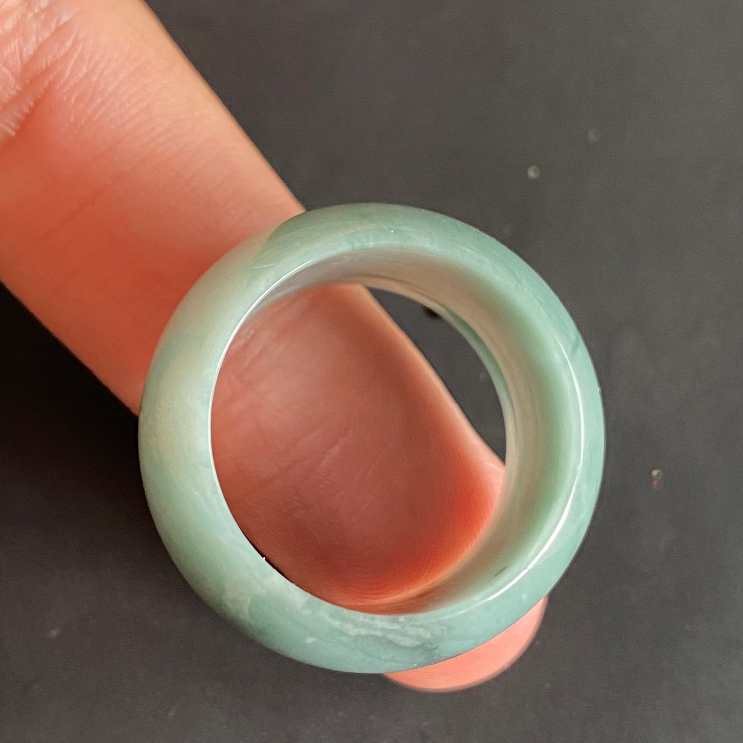 20.7mm Natural transparent Guatemala Jadeite Grade A Jade Blue gemstone Lady Guatemalan jadeite ring