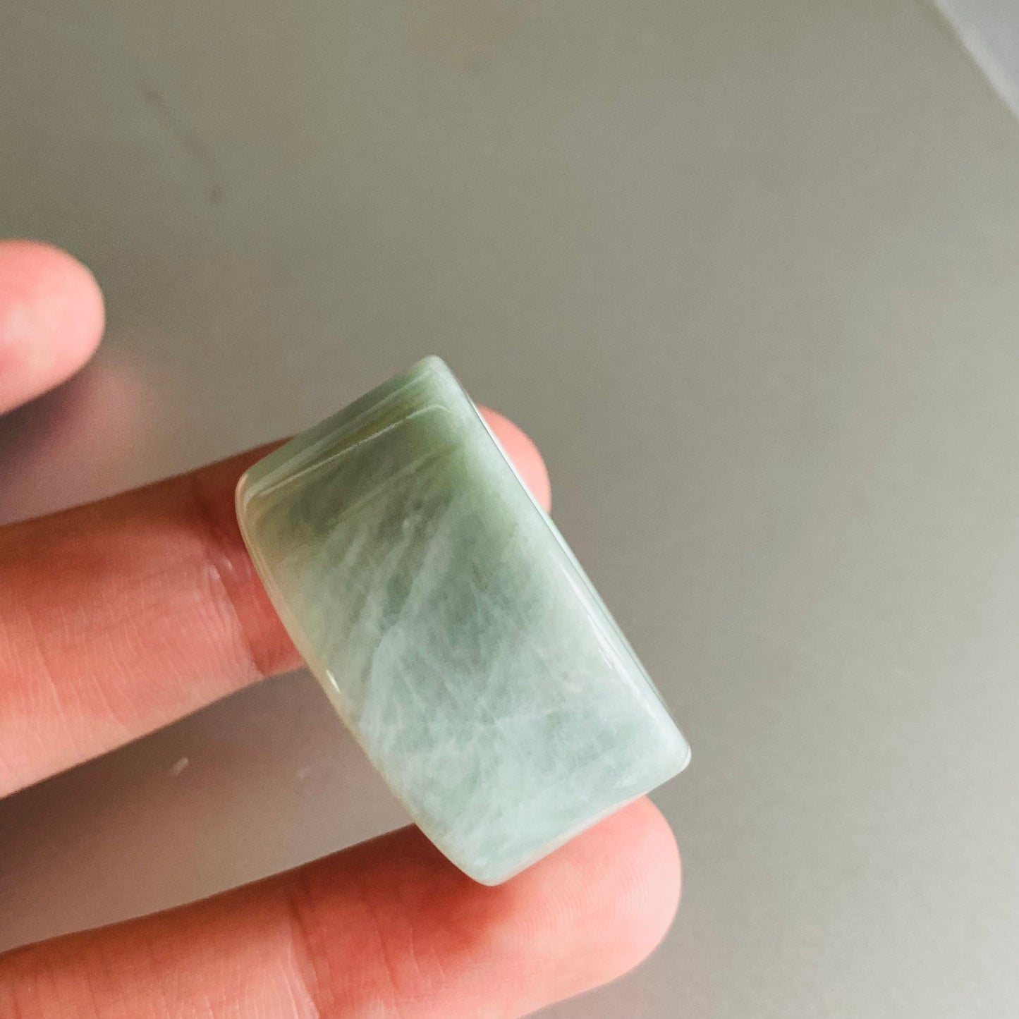 BIG 23.7mm Grade A jade Wide Band Ring Natural Real Jadeite Hand carved bead Green gemstone Burma Lady jadeware Type A stone finger ring