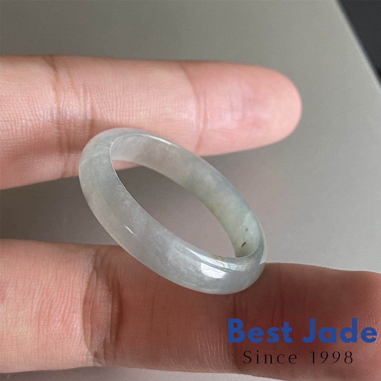 BIG 26.2mm Grade A jade Wide Band Ring Natural Real Jadeite Hand carved bead Green gemstone Burma Lady jadeware Type A stone finger ring