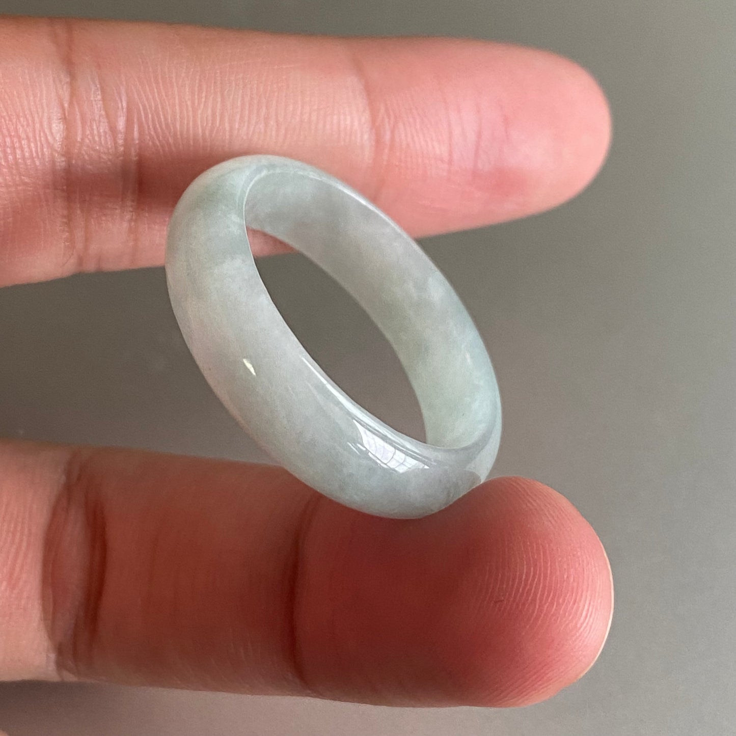 BIG 24.2mm Grade A jade Wide Band Ring Natural Real Jadeite Hand carved bead Green gemstone Burma Lady jadeware Type A stone finger ring