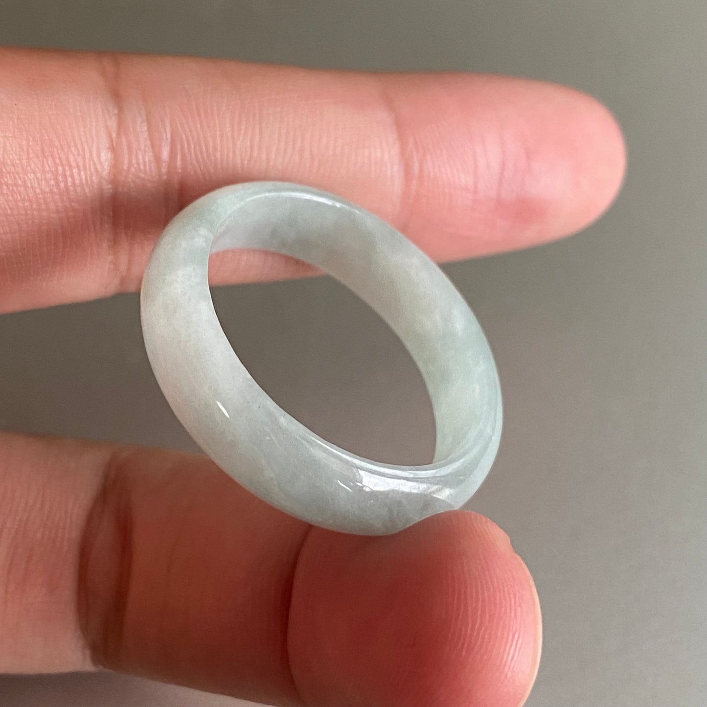 BIG 24.2mm Grade A jade Wide Band Ring Natural Real Jadeite Hand carved bead Green gemstone Burma Lady jadeware Type A stone finger ring