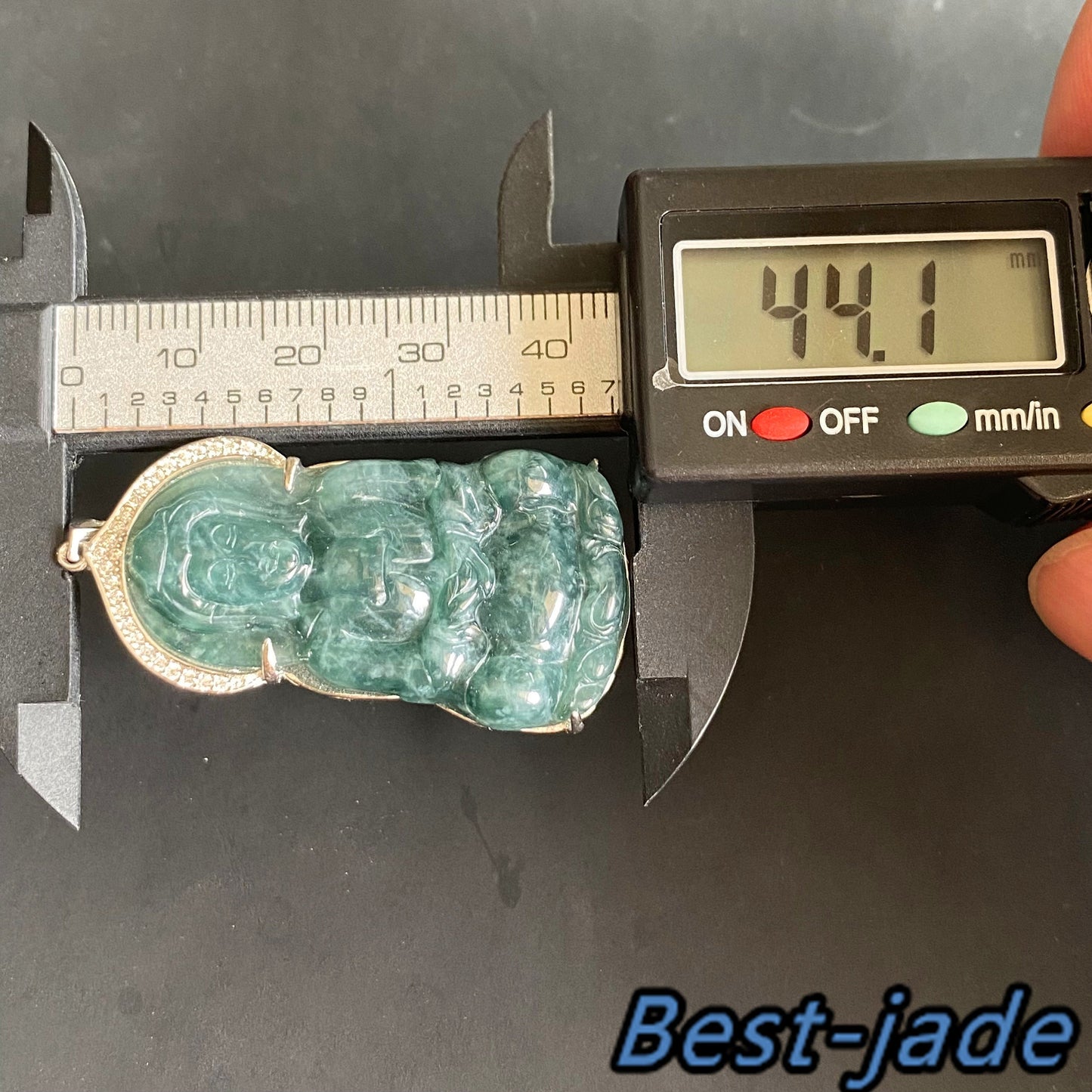 Natural Guatemalan jadeite Translucent Blue Grade A jade Guan yin Buddha pendant with 925 Sterling Silver button bail necklace jade bead 弥勒佛