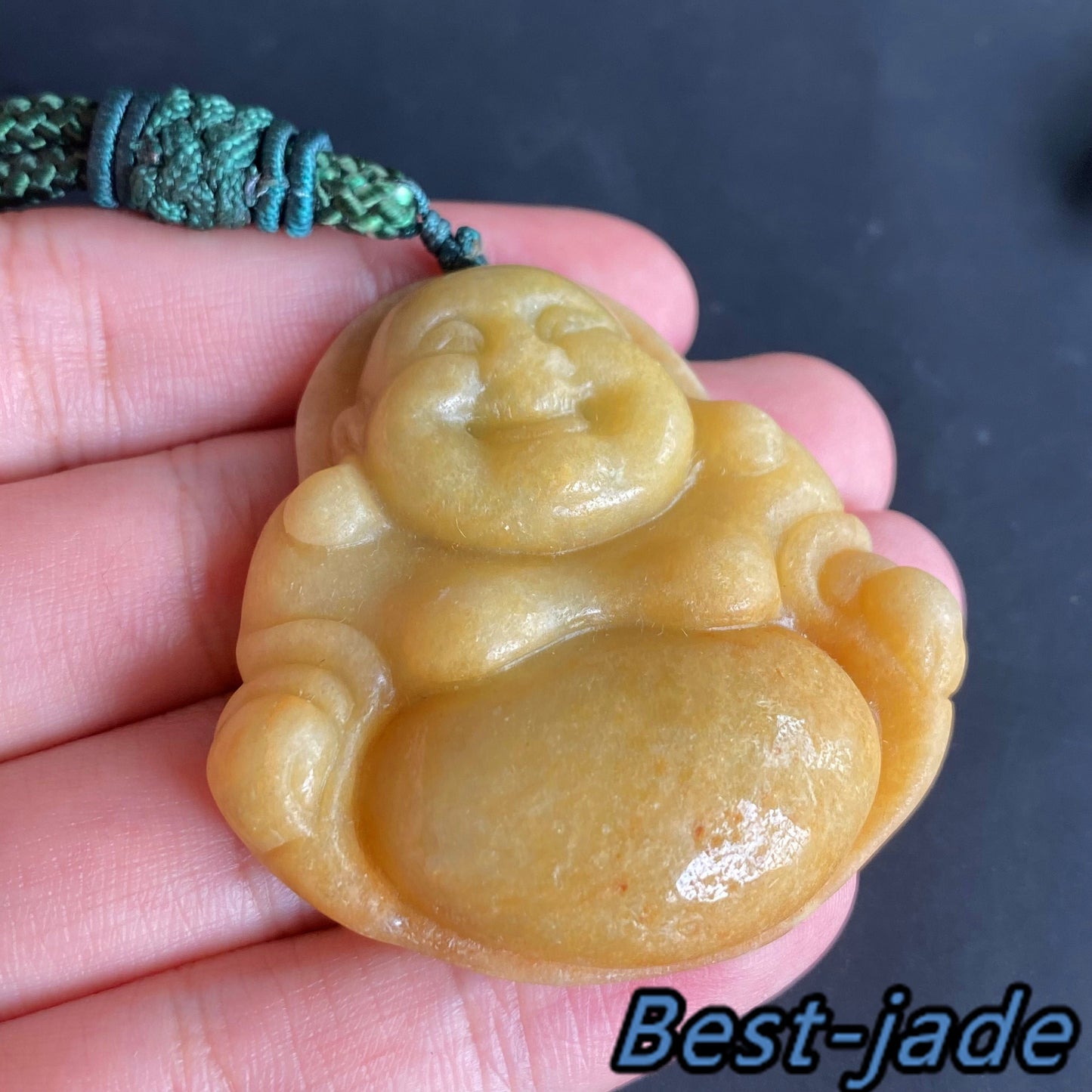 BIG Buddha Grade A Jade Natural Yellow Burma Jadeite Beads Hand Carved Man Lady pendant Gemstone Ice Type A Jadeite 翡翠 佛 吊坠