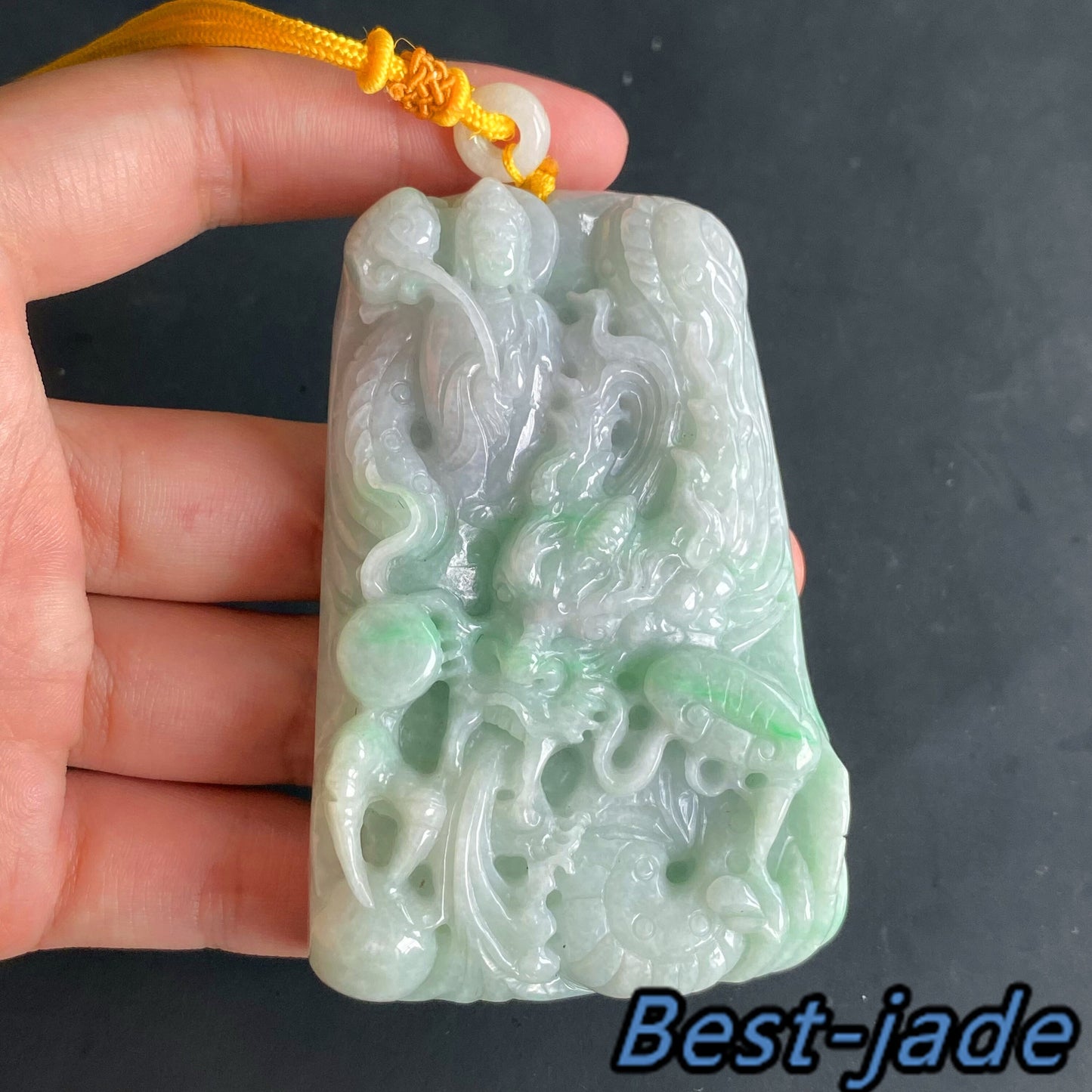 BIG Dragon Grade A jade Hand craved Natural Green Burma Jadeite man pendant necklace BEADS  ice Gemstone Green jadeit  jadéite 翡翠天然龙牌