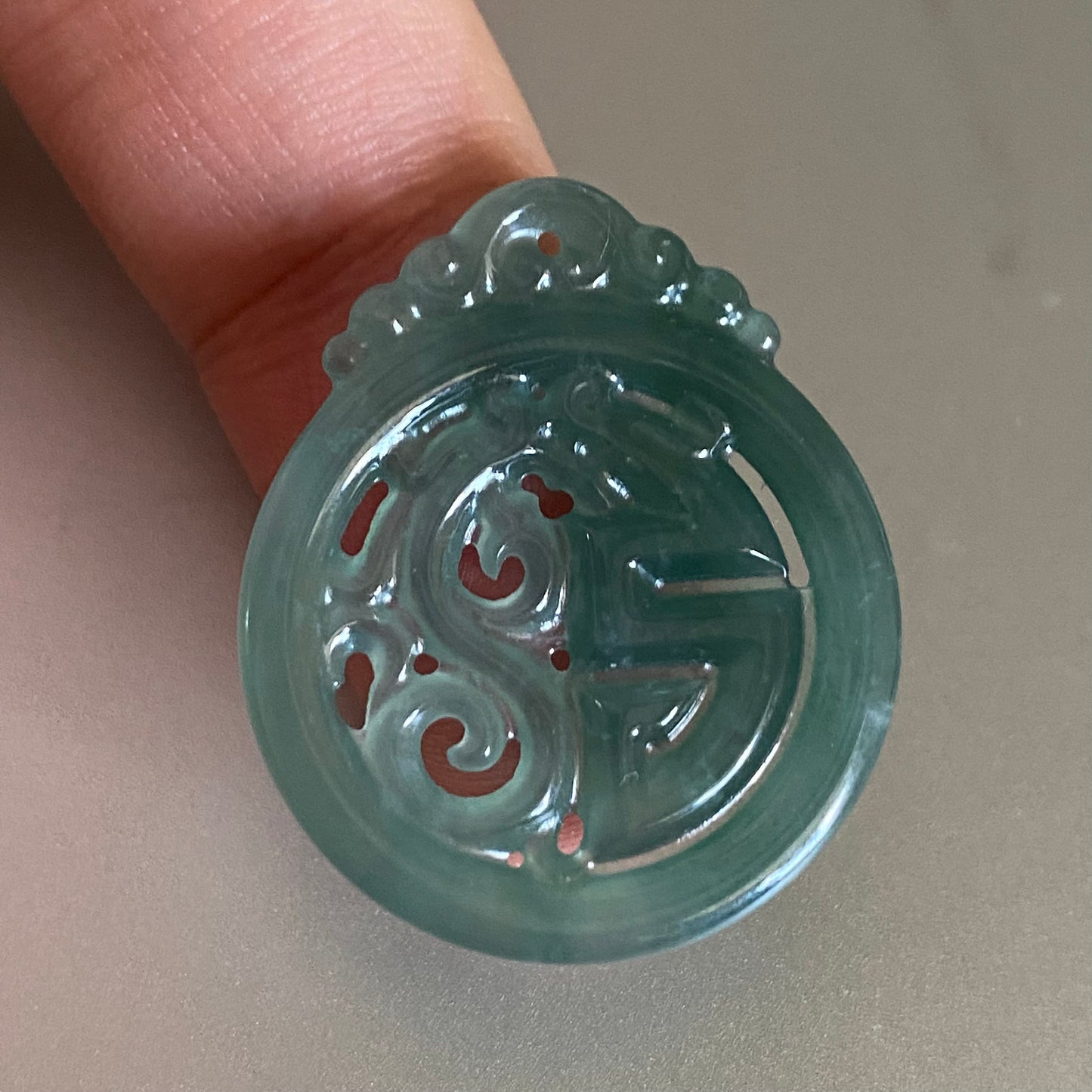 29.5mm vintage Dragon Natural transparent Guatemala Jadeite pendant Grade A Jade Blue gemstone men dragon Guatemalan jadeite pendant