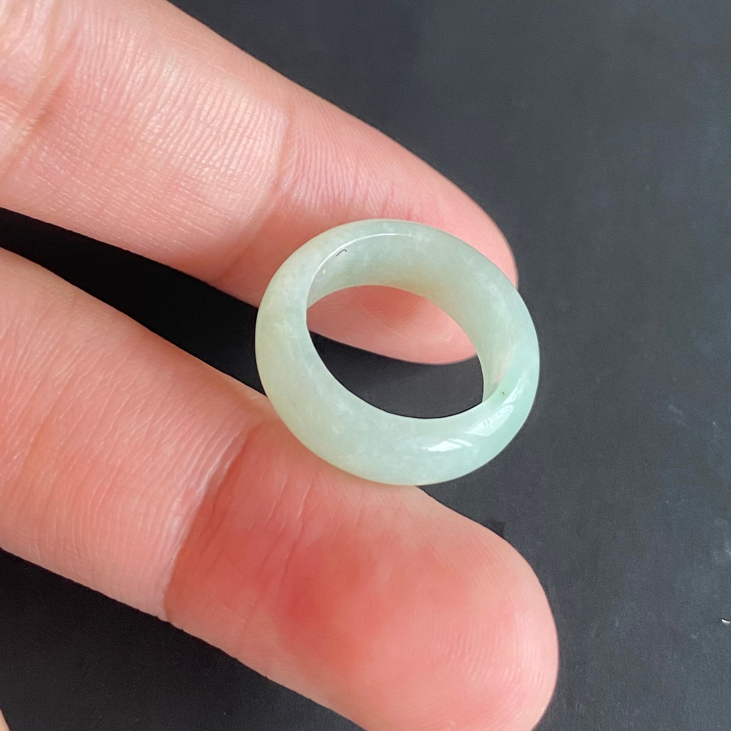 15.0mm green  flower Grade A jade Narrow Band Ring Natural Real Jadeite Hand carved bead gemstone Burma Lady jadeware rings Type A stone